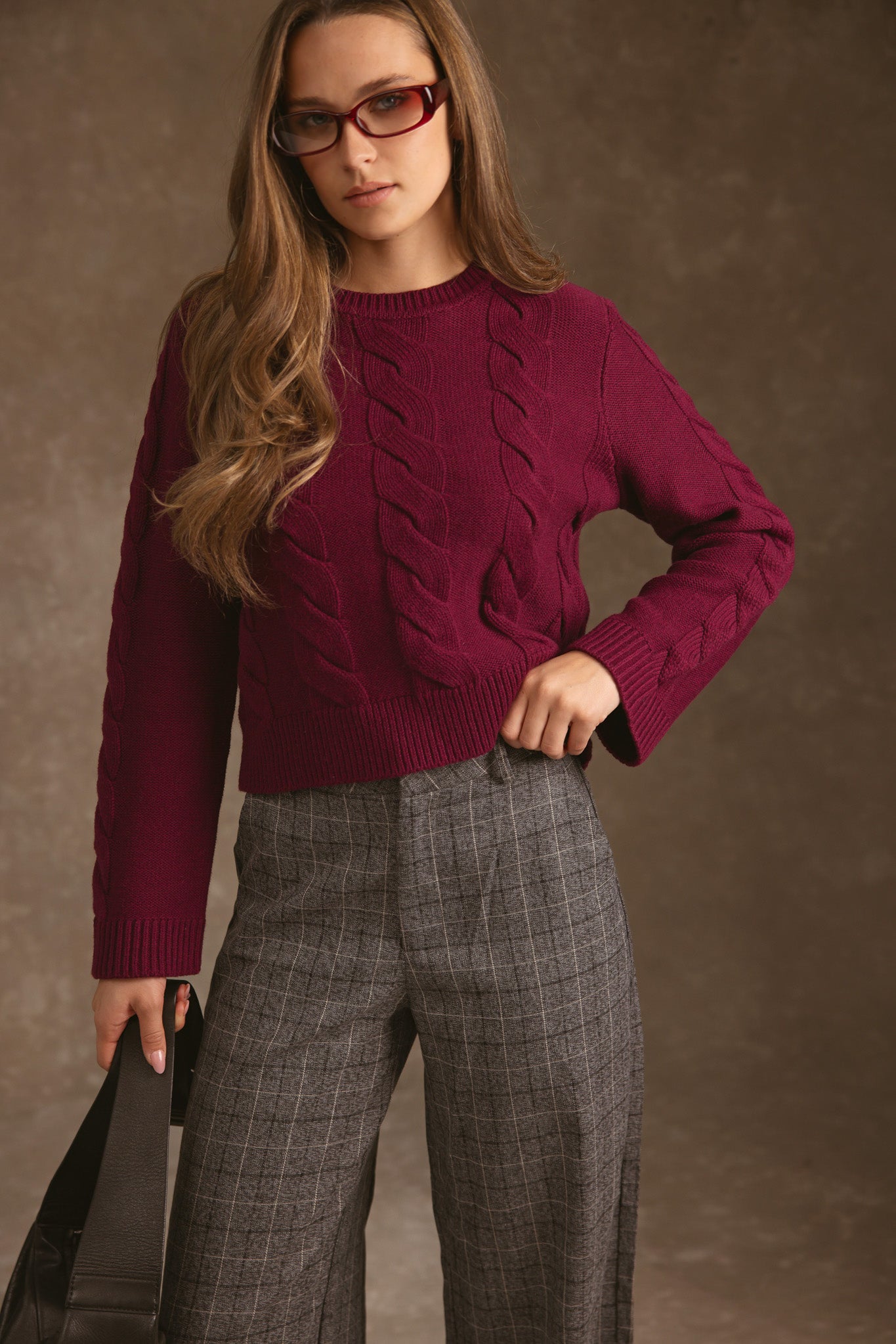 Merrit Cotton Cashmere Cable Crew Neck Pullover