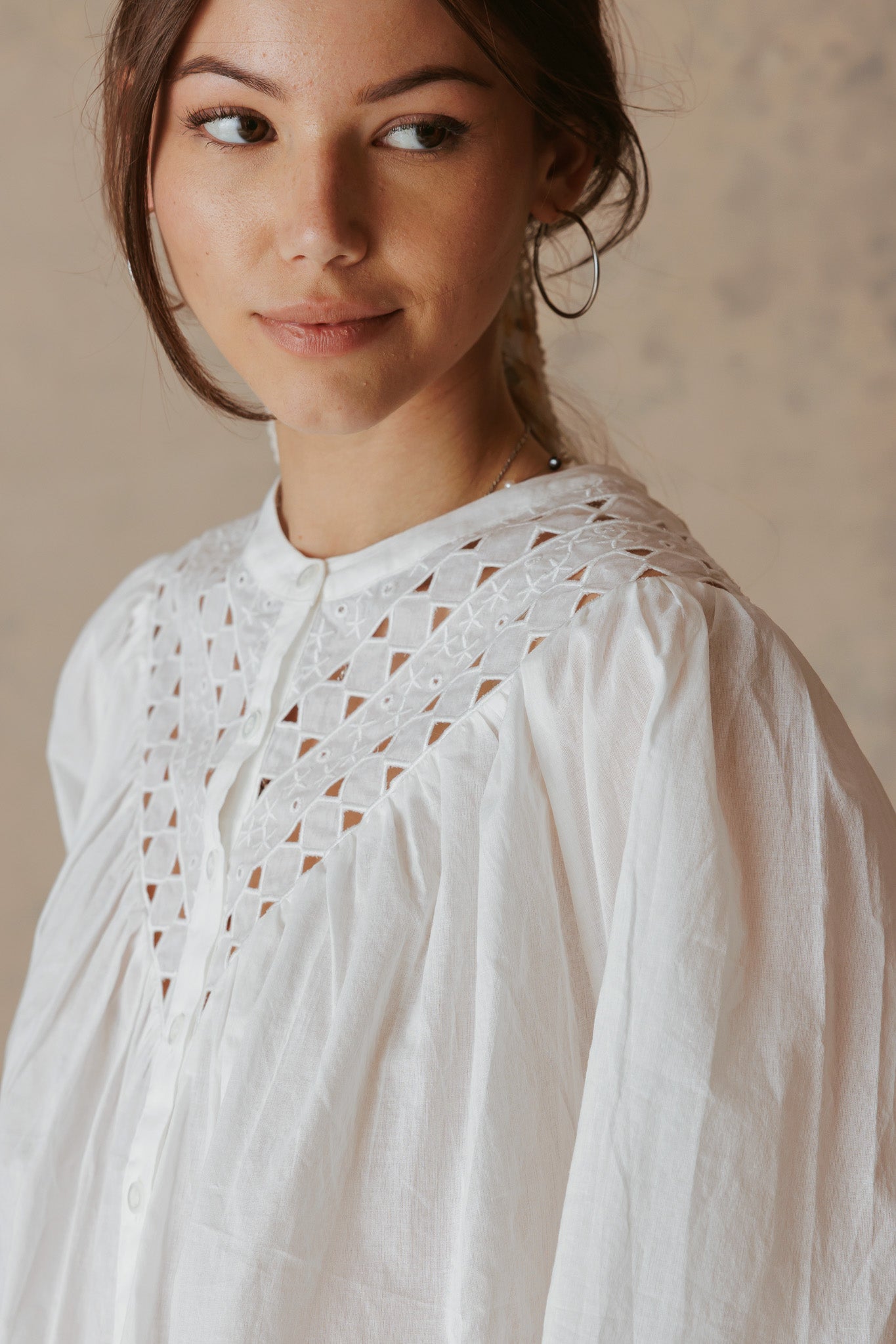 Alivia 3/4 Sleeve Embroidered Blouse