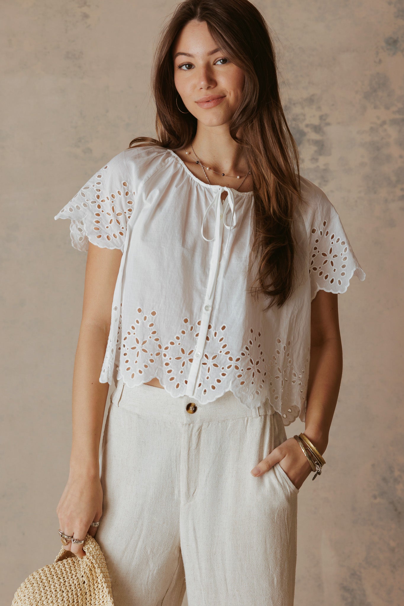Azalea Short Sleeve Cropped Top