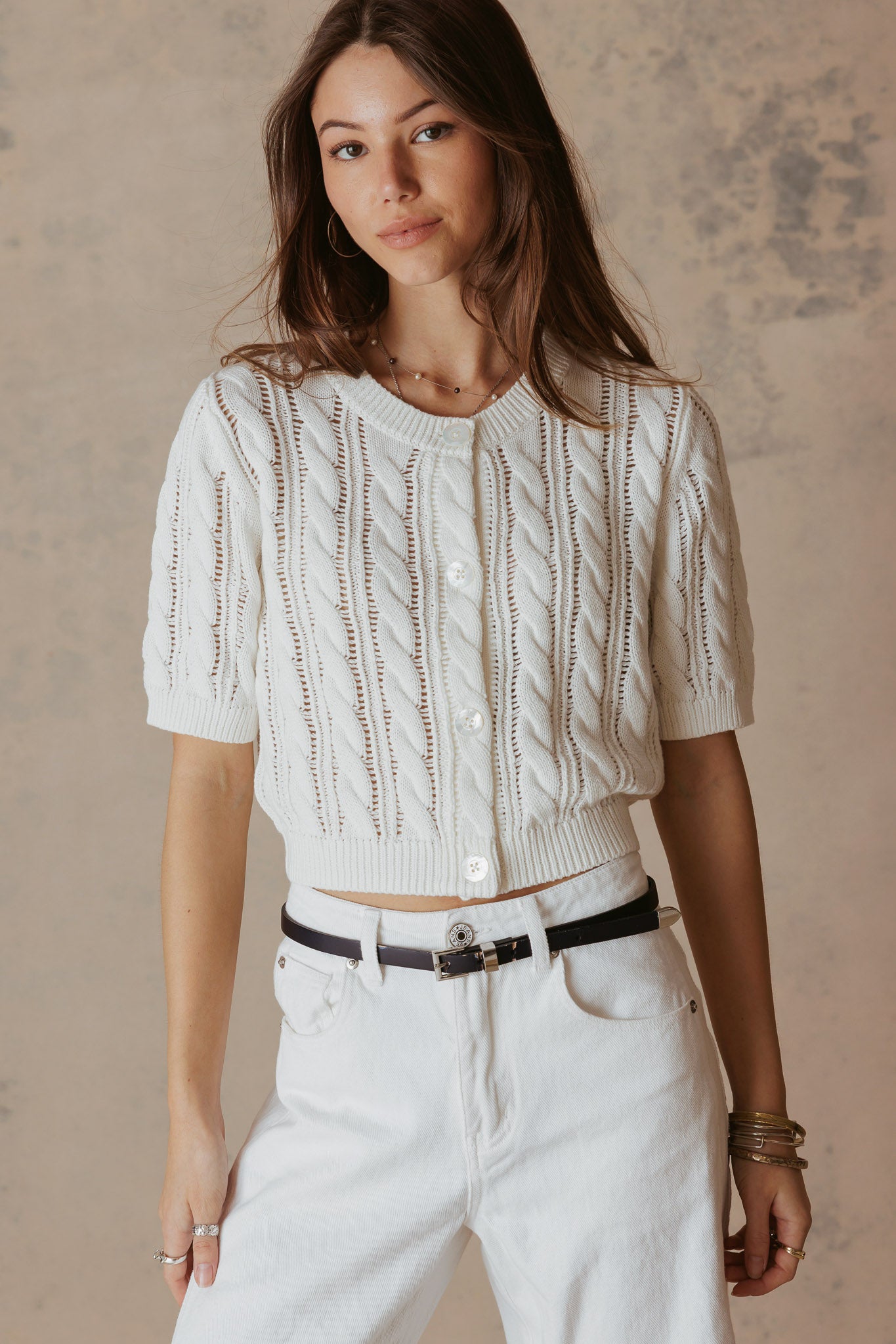 Bridey Cotton Short Sleeve Cardigan