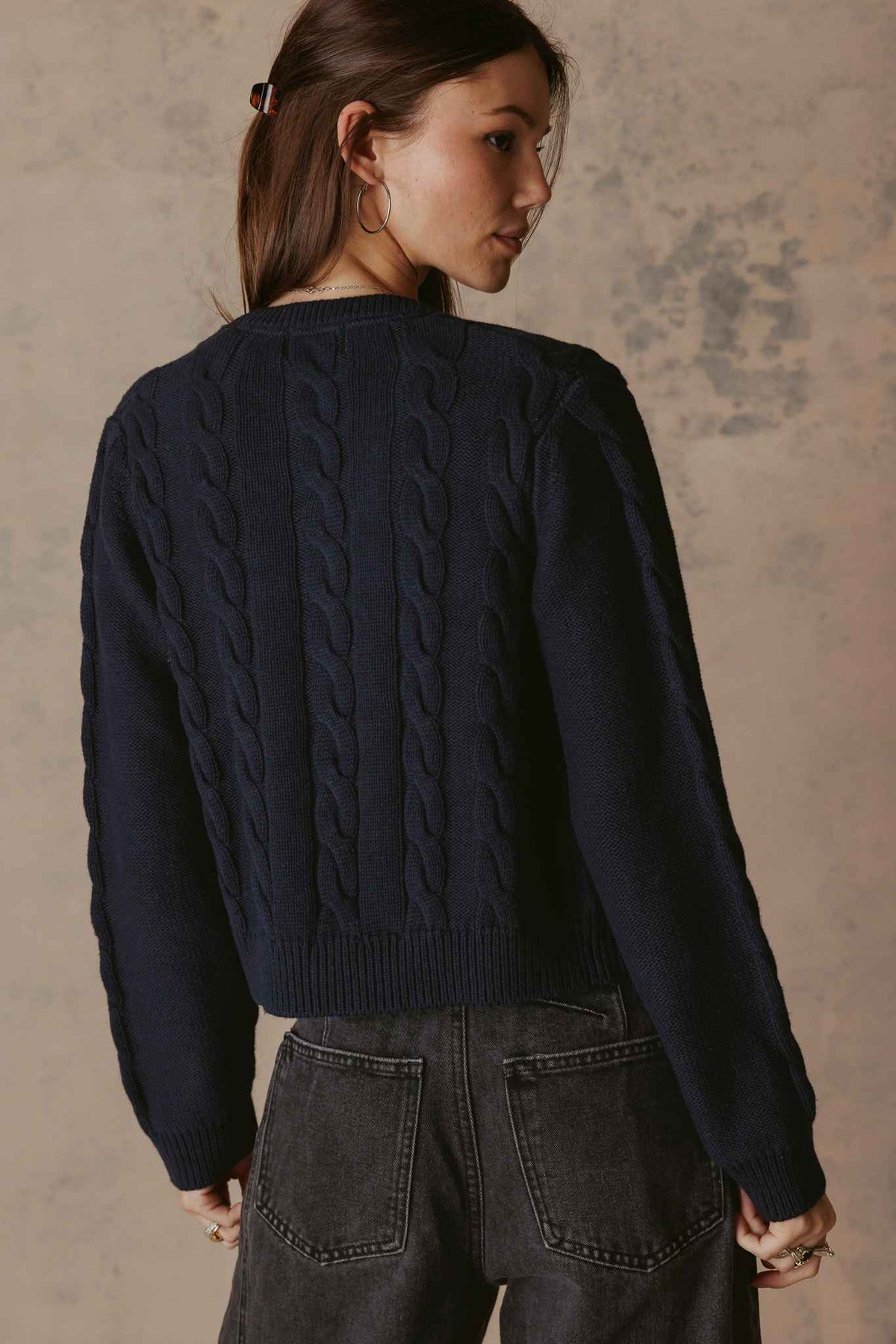 Juniper Women's Cotton Cable Cardigan