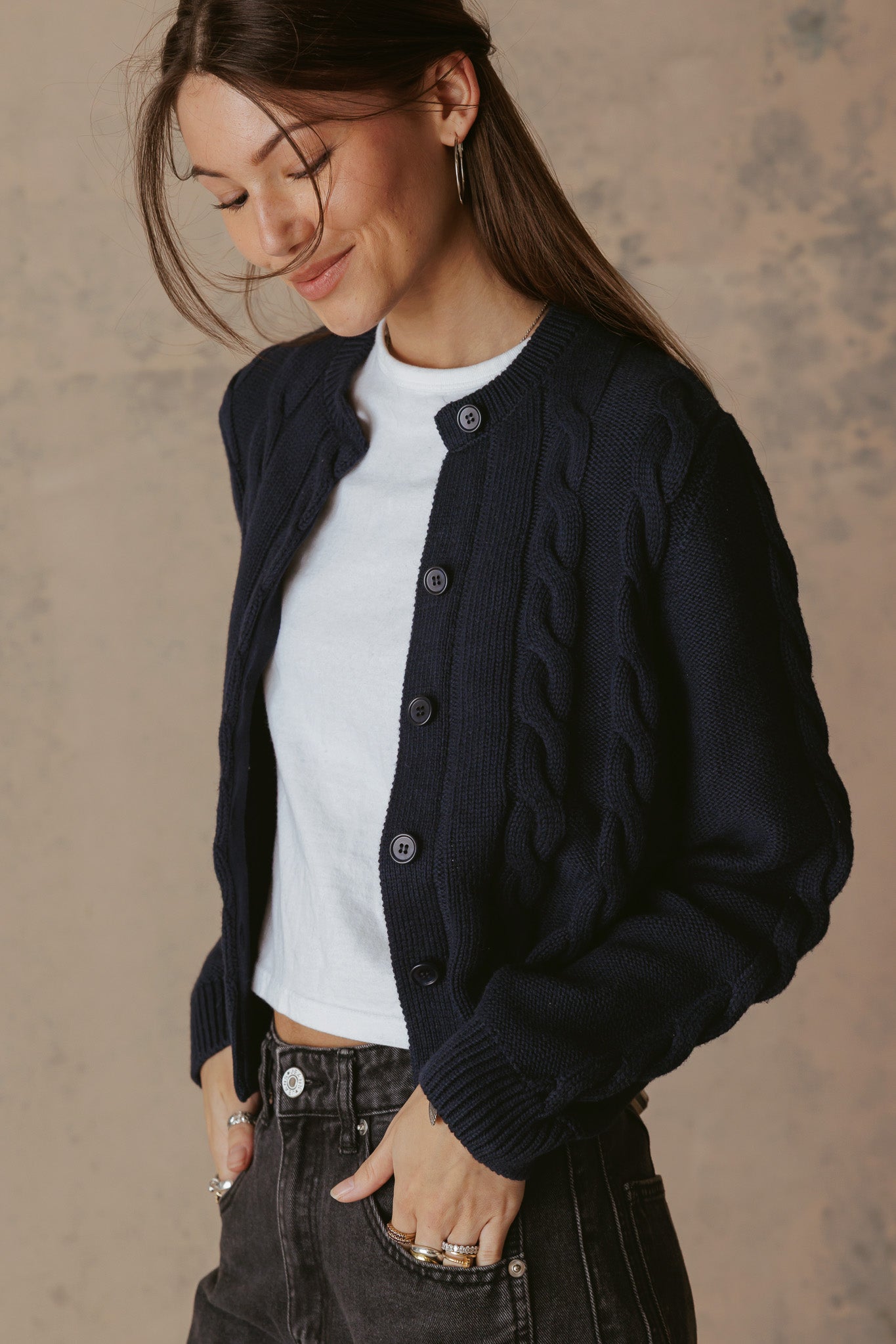 Juniper Women's Cotton Cable Cardigan