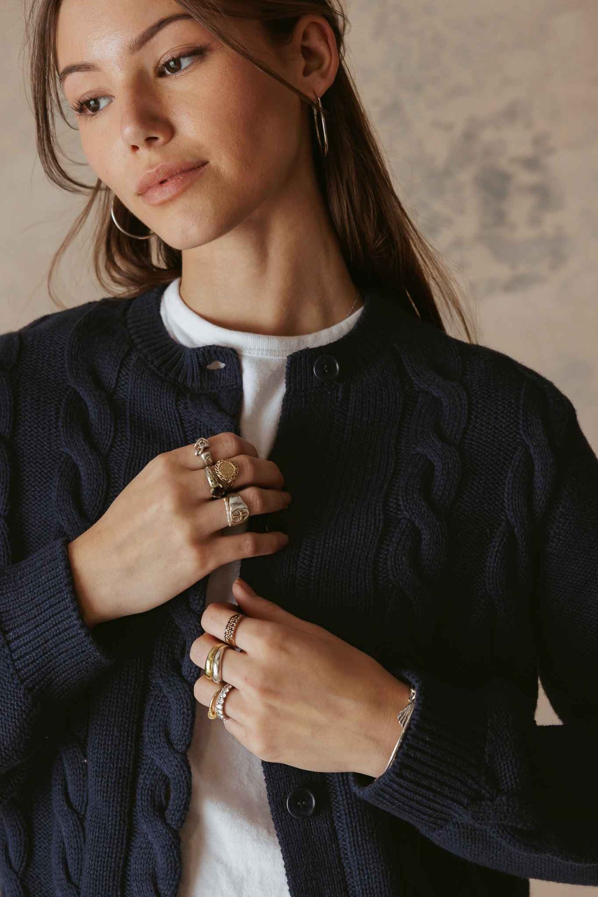 Juniper Women's Cotton Cable Cardigan