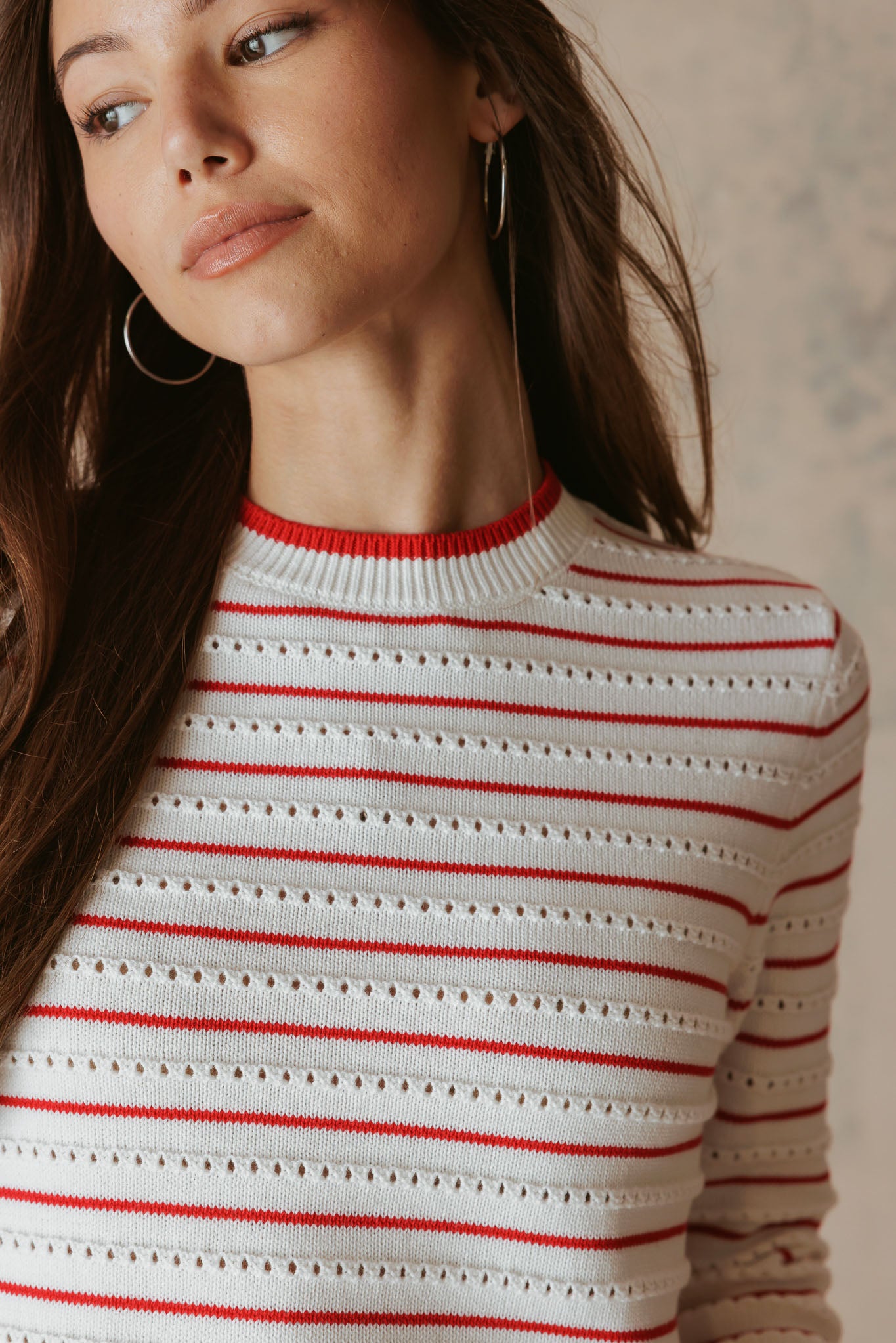 Leah Cotton Striped Crew