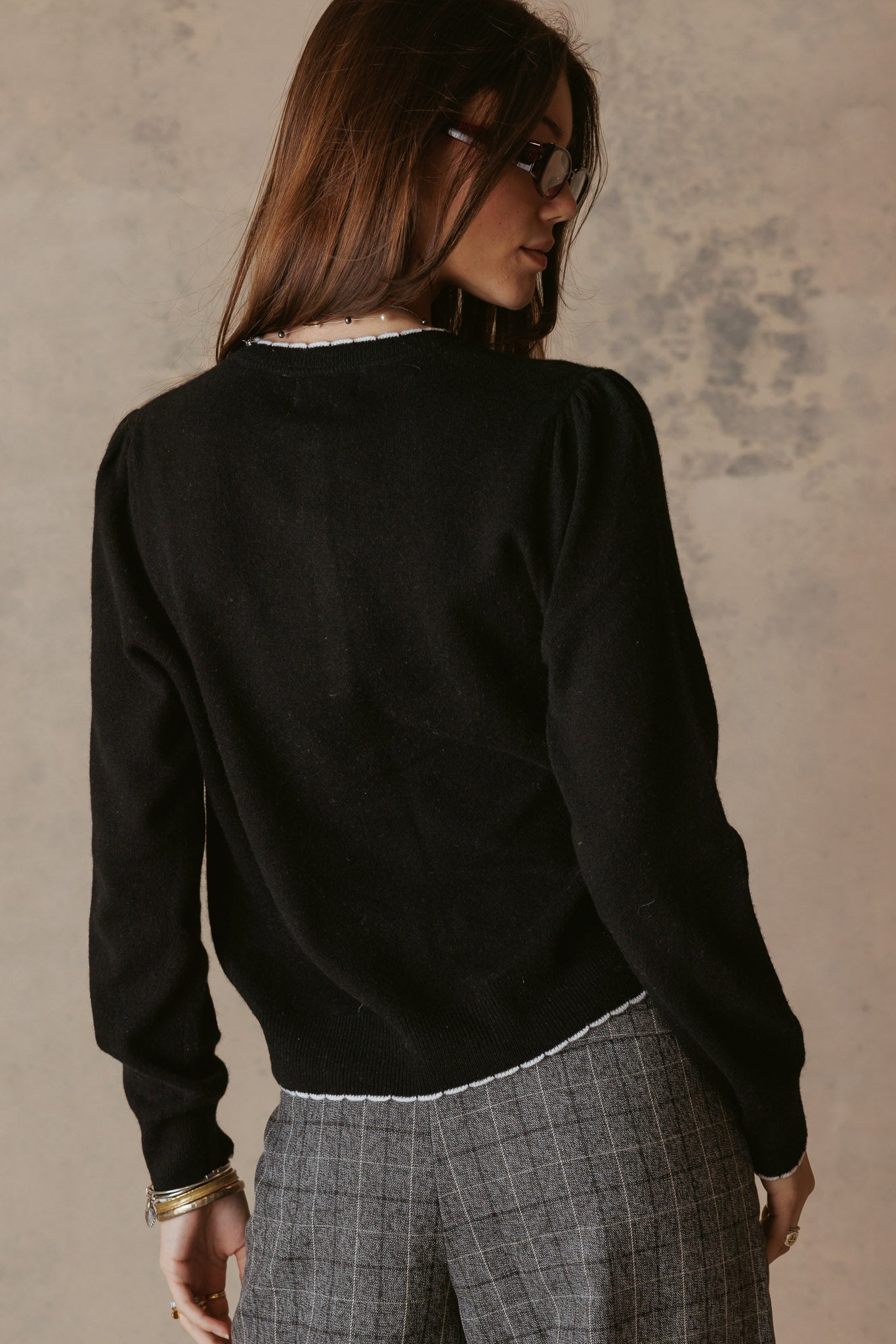 Mylan Cashmere Cardigan With Heart Embroidery