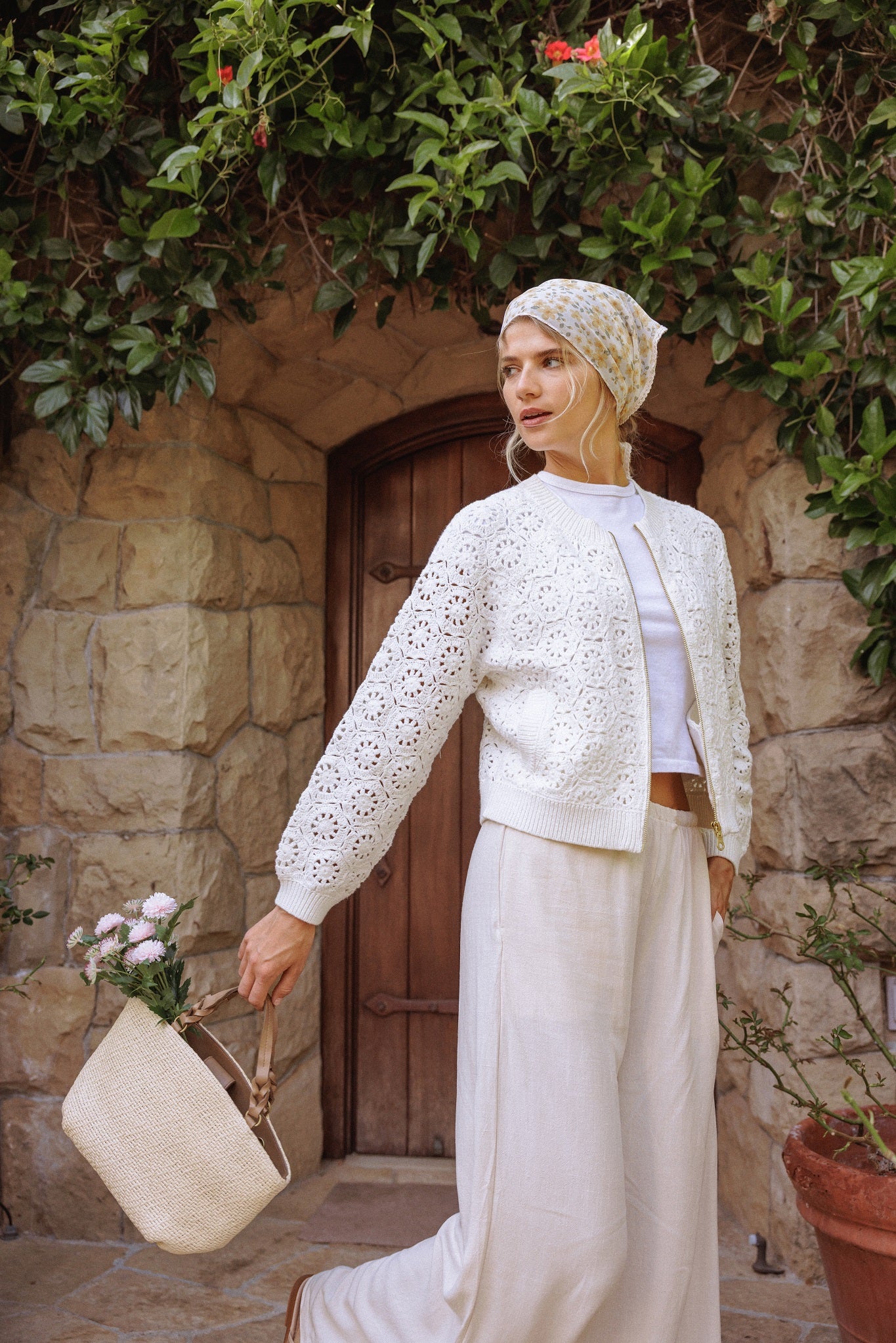 Kezia Hand Crochet Bomber Jacket