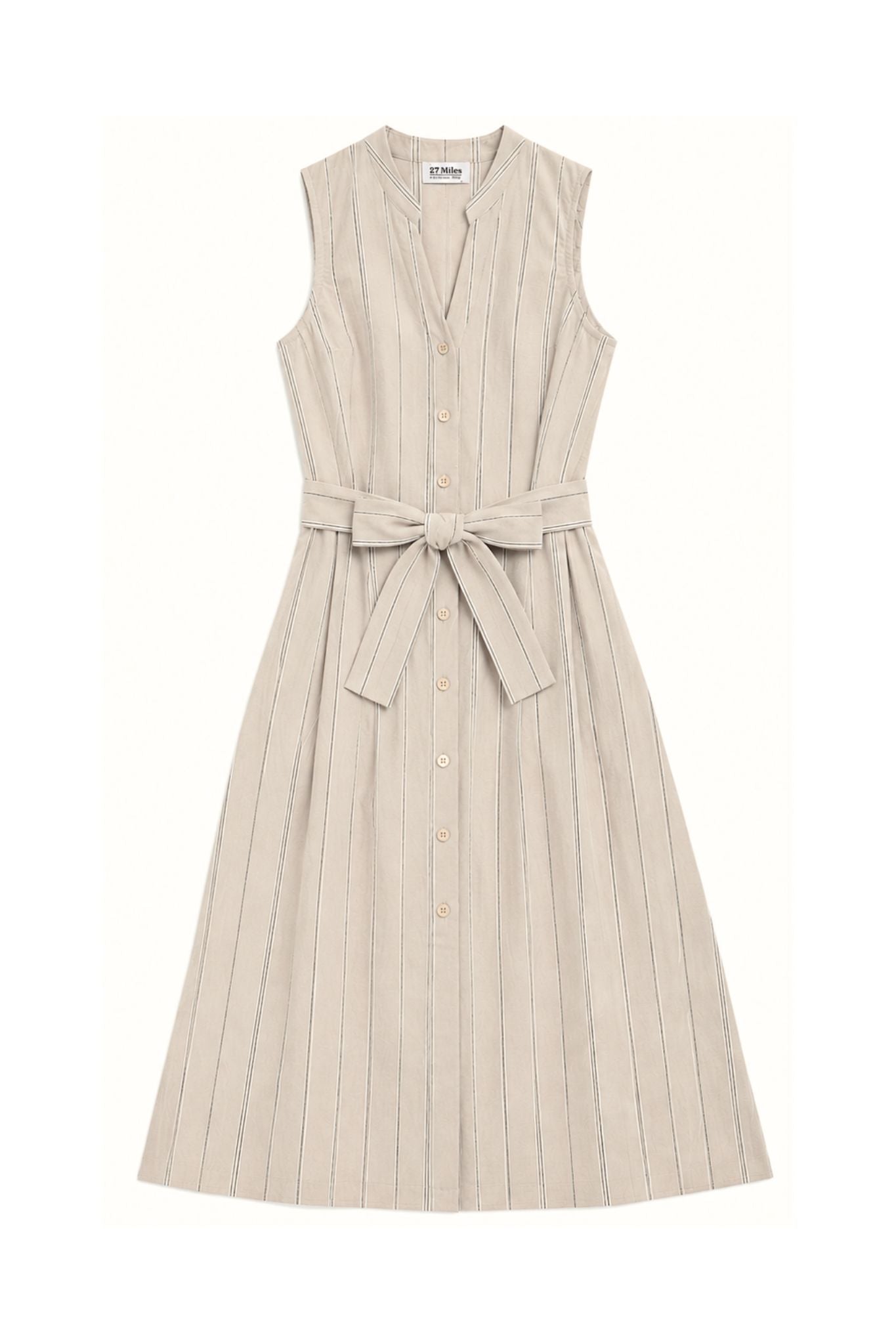 Marta Cotyon Striped Tank Midi Dress