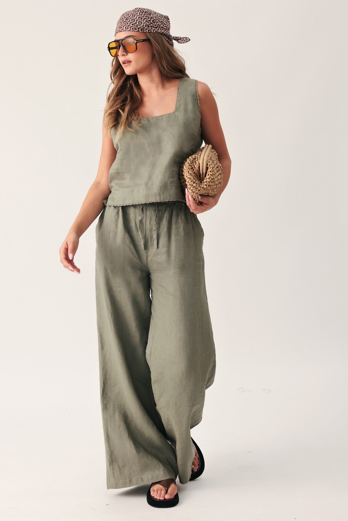Ravello Wide Leg Linen Pant