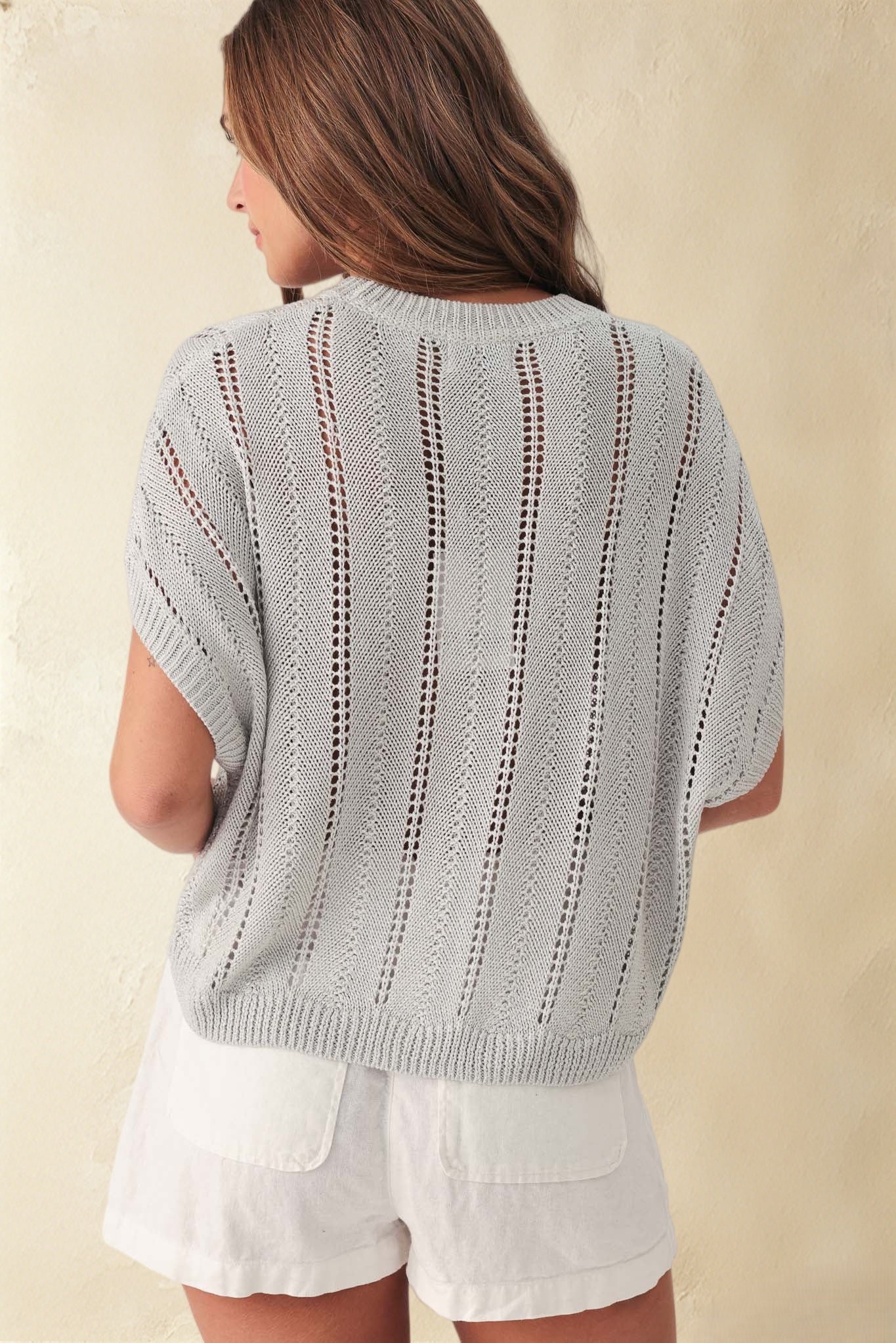Astrid Sequin Openstitch Knit Vest
