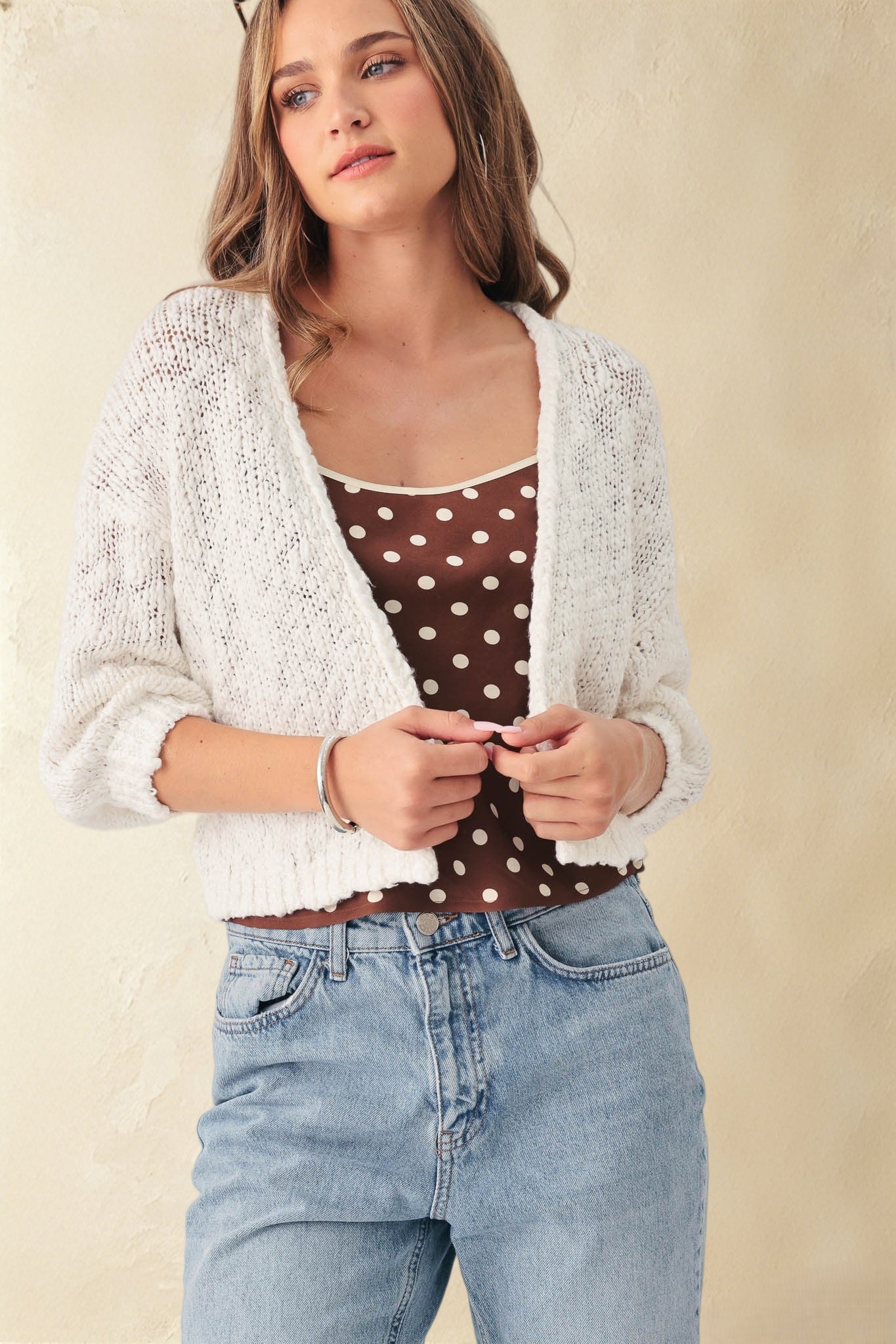 Erin Slub Cotton Open Cardigan