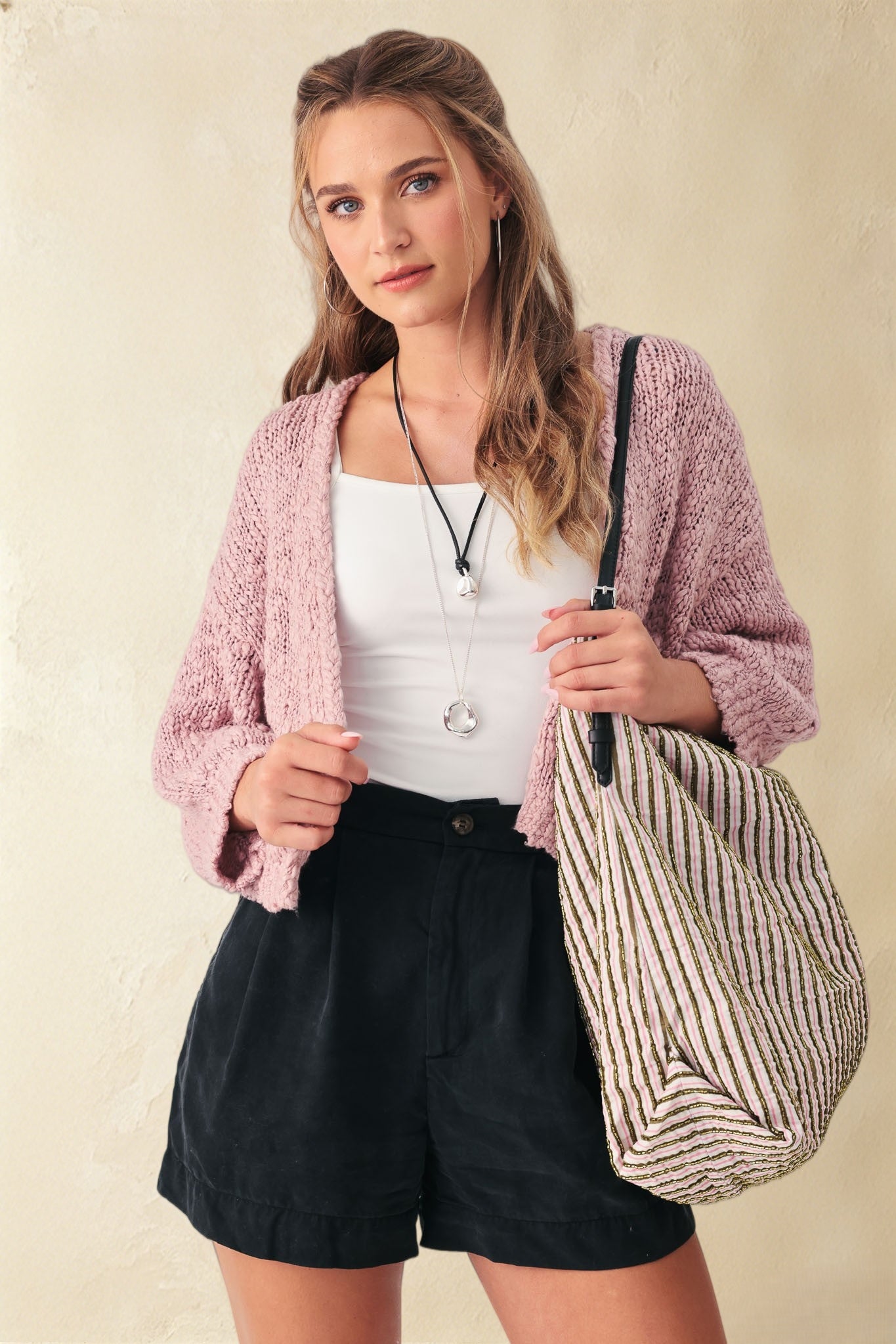 Erin Slub Cotton Open Cardigan