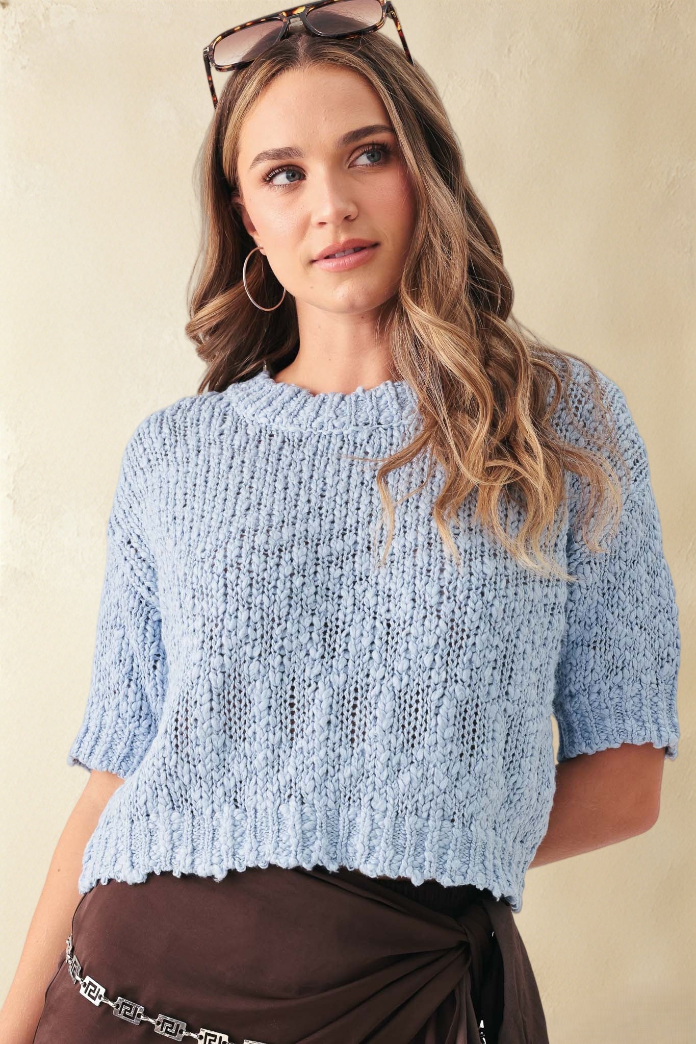 Mira Slub Cotton Short Sleeve Top