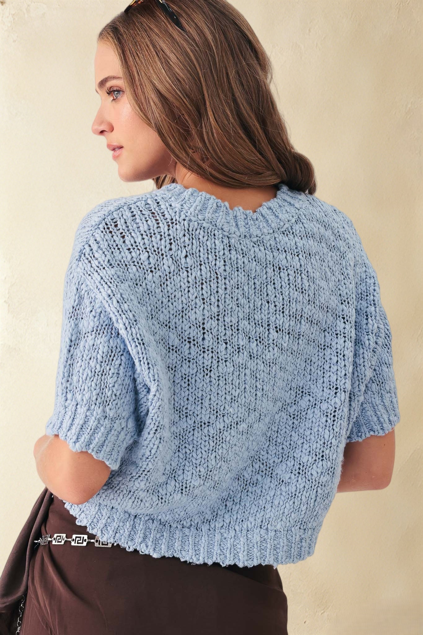 Mira Slub Cotton Short Sleeve Top