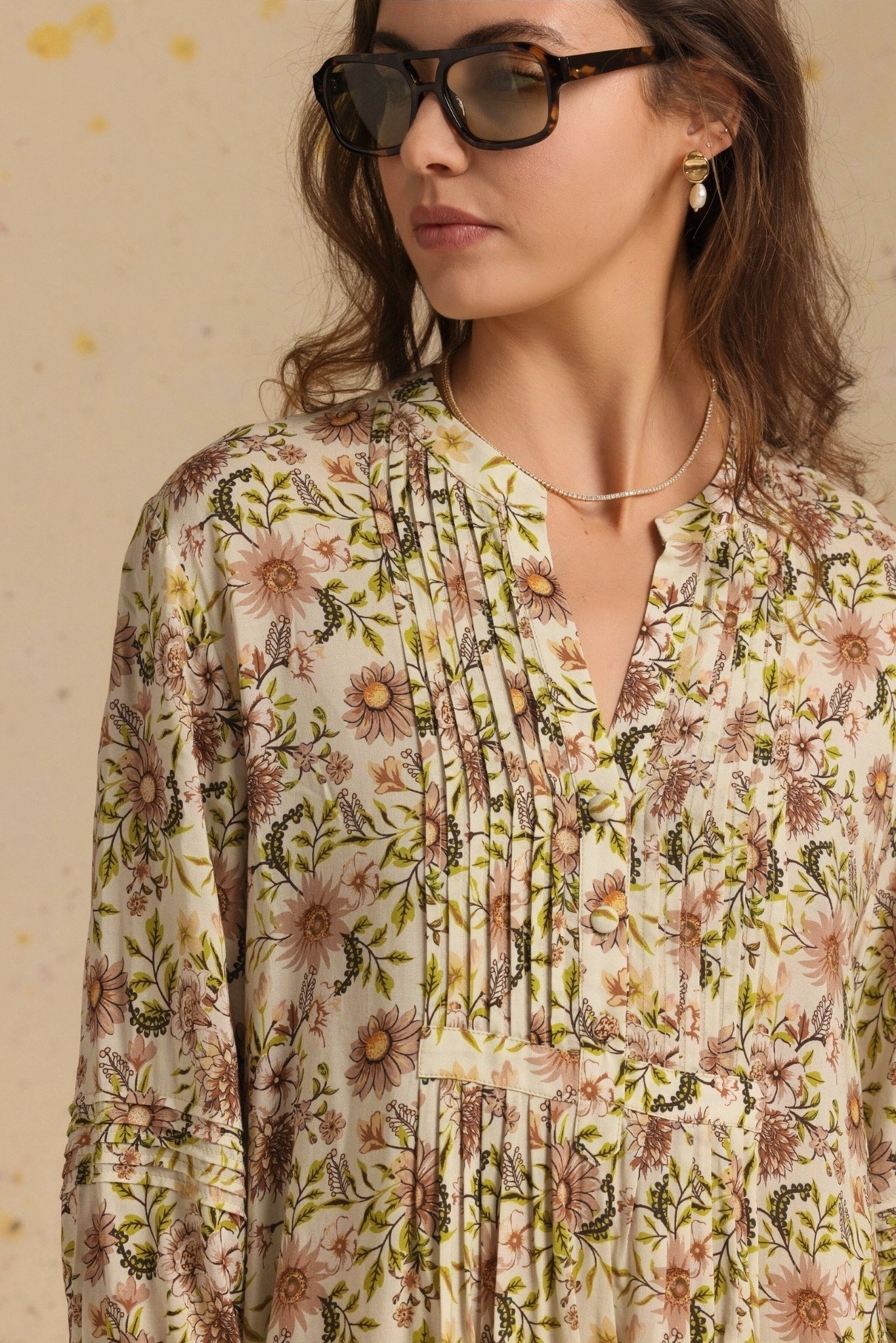 Melania Placement Printed Maxi Dress