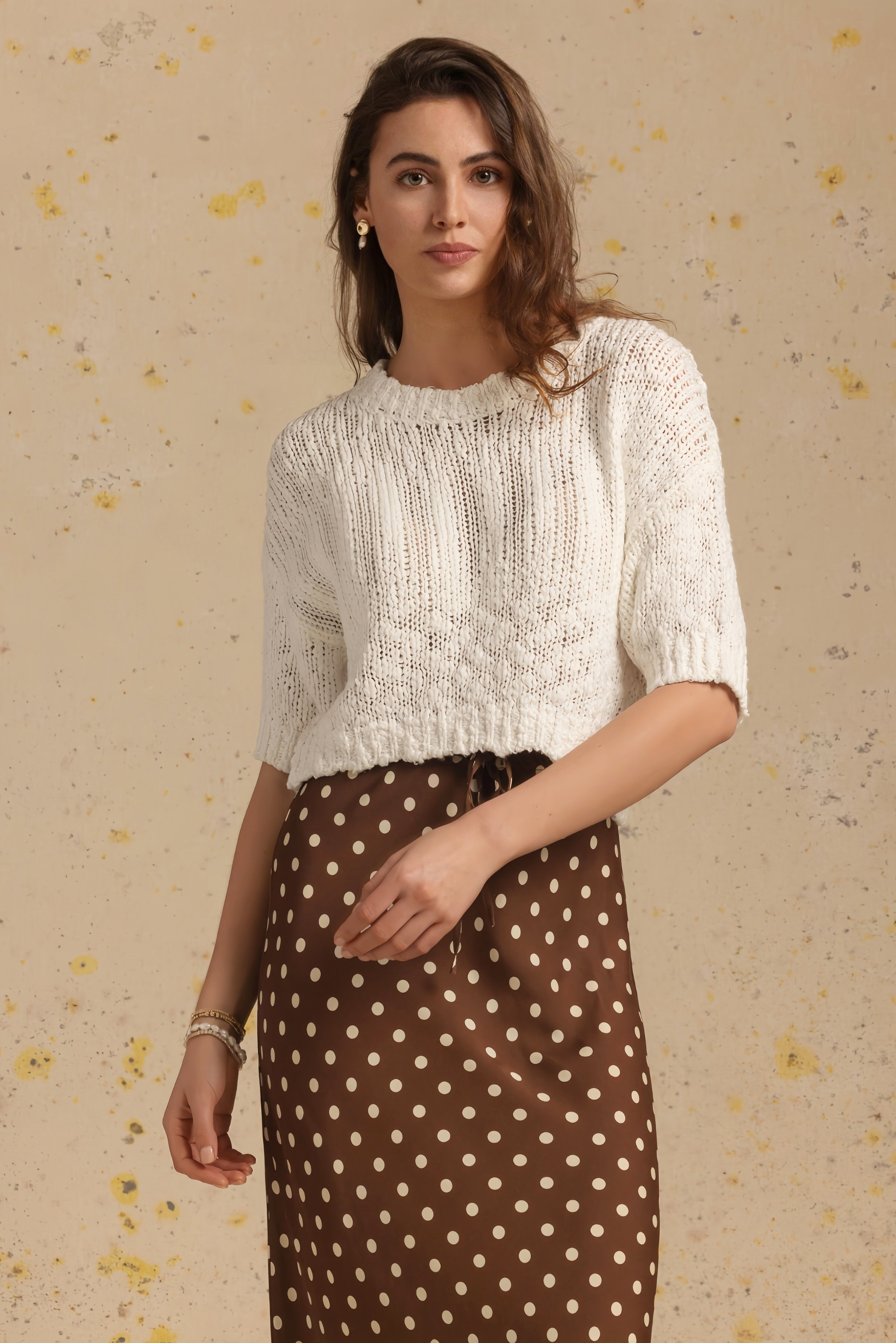 Mira Slub Cotton Short Sleeve Top