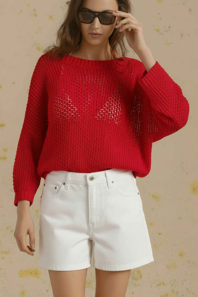 Rumie Cotton Open Stitch Top