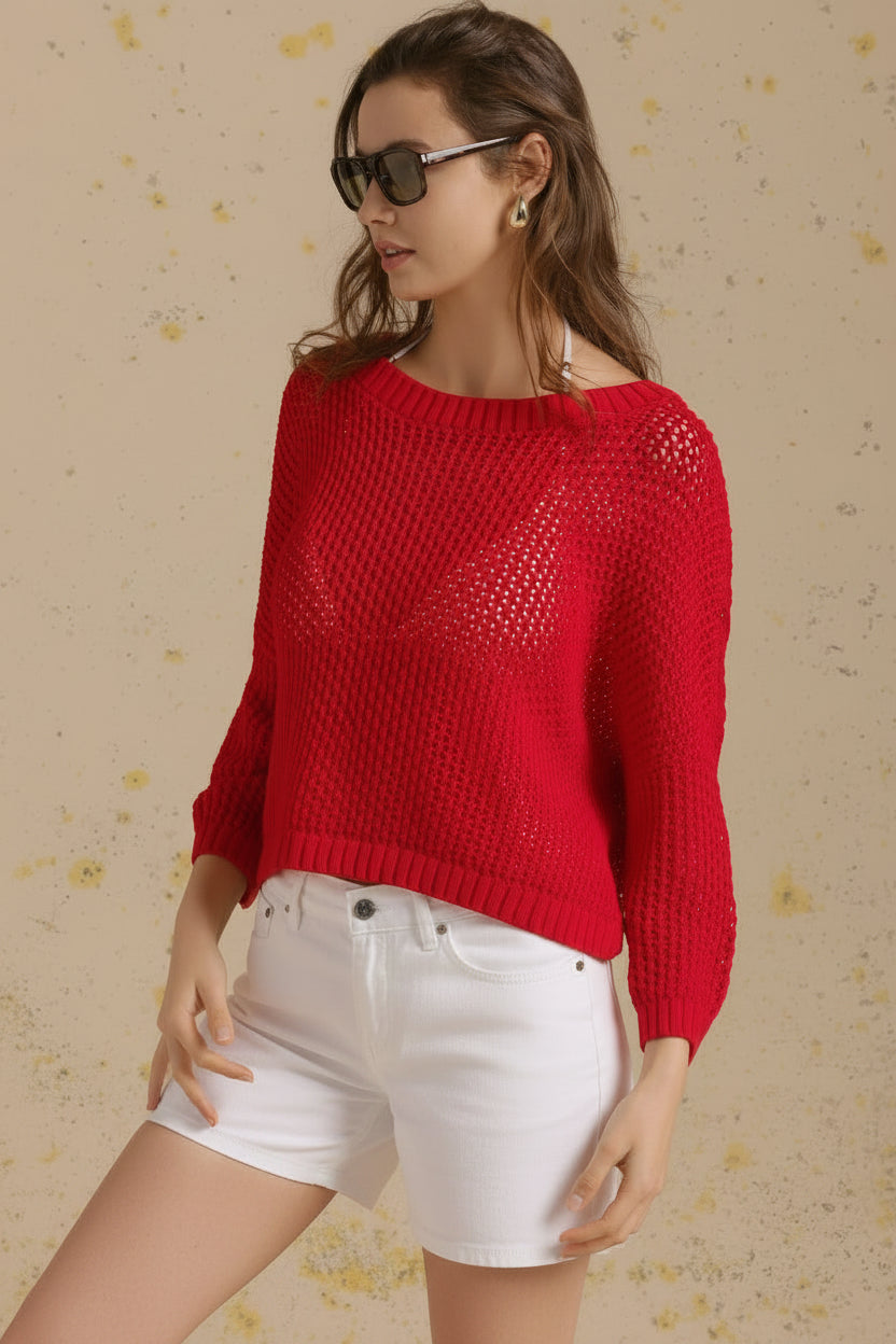 Rumie Cotton Open Stitch Top
