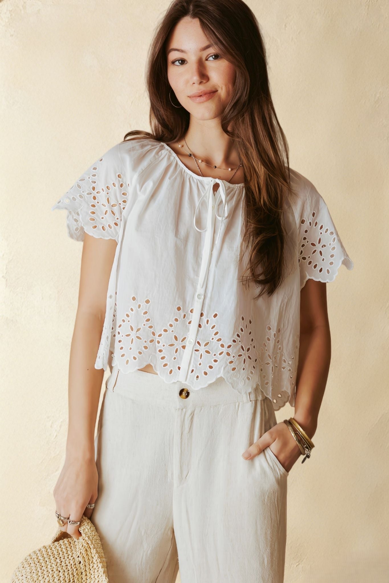 Azalea Short Sleeve Cropped Top