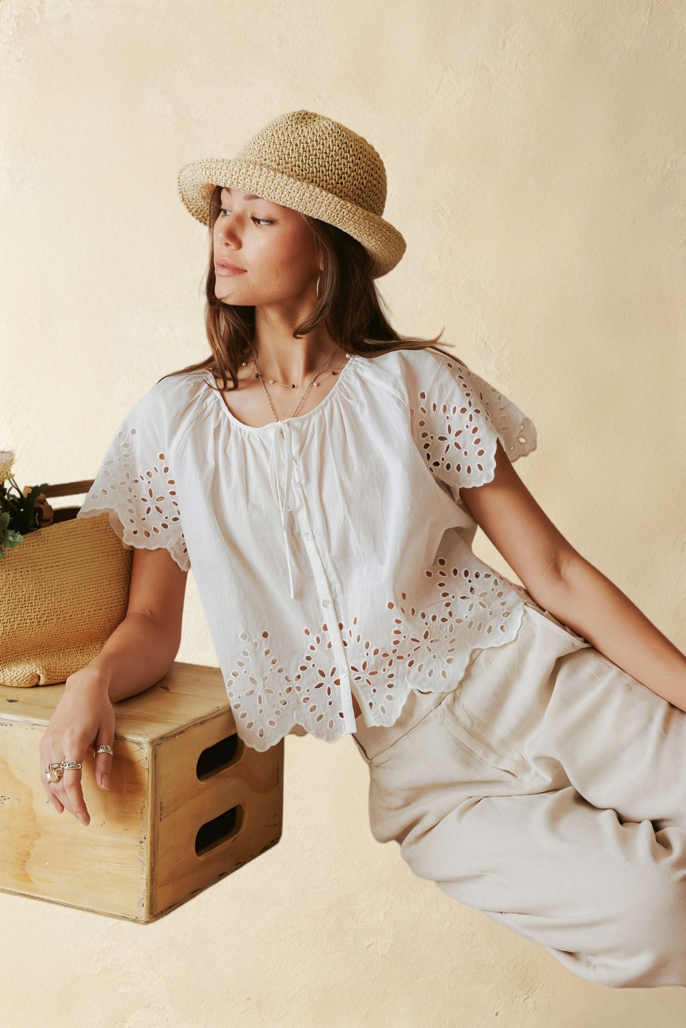 Azalea Short Sleeve Cropped Top