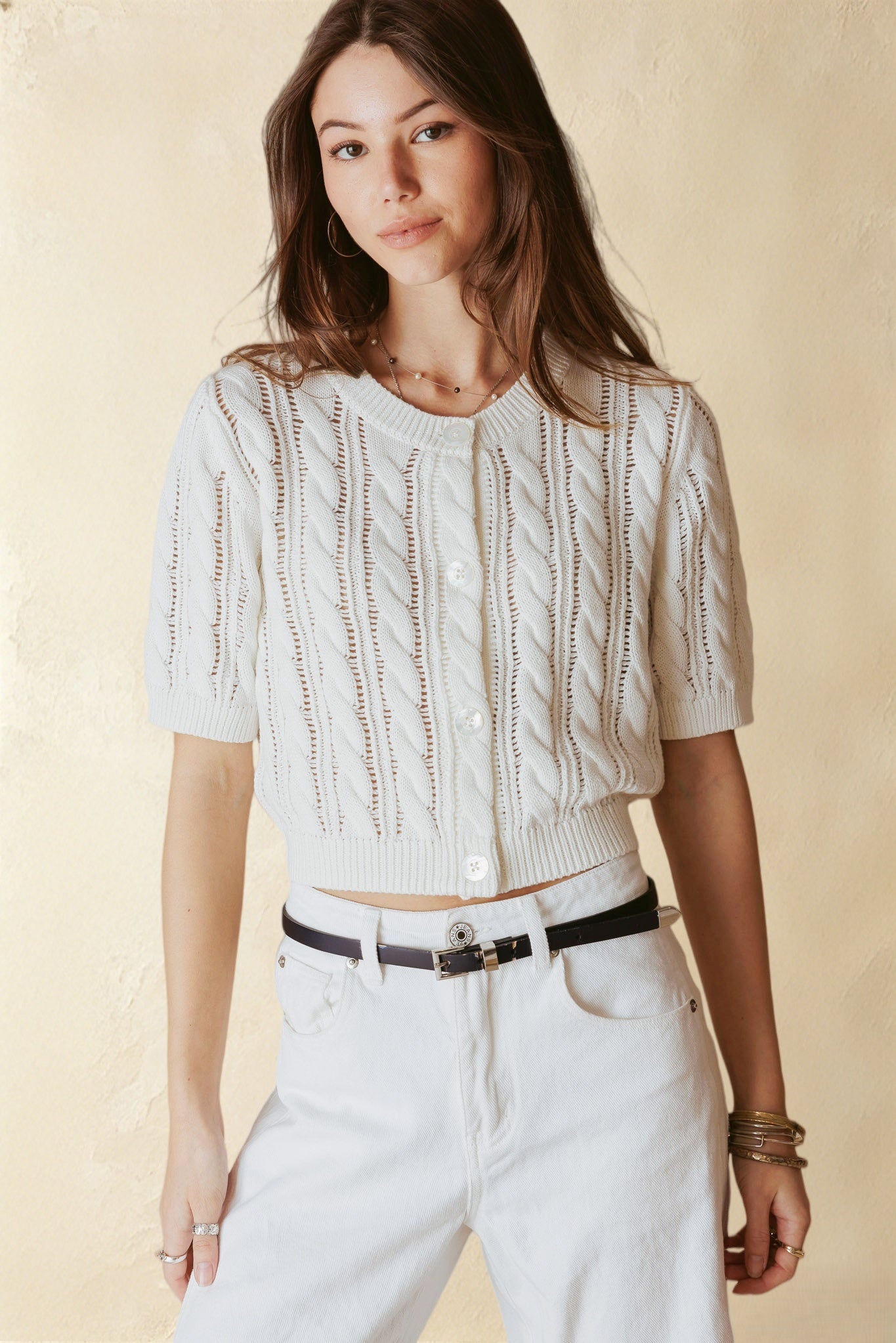 Bridey Cotton Short Sleeve Cardigan