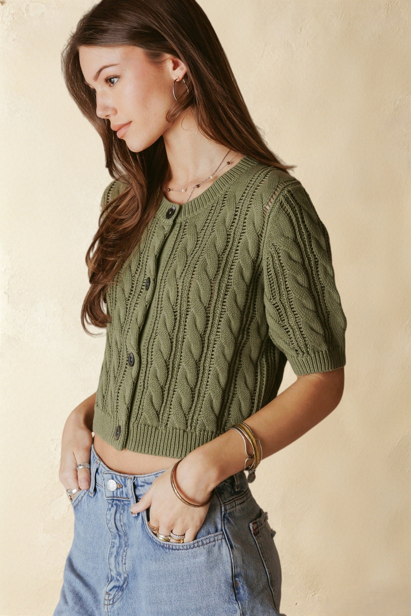 Bridey Cotton Short Sleeve Cardigan
