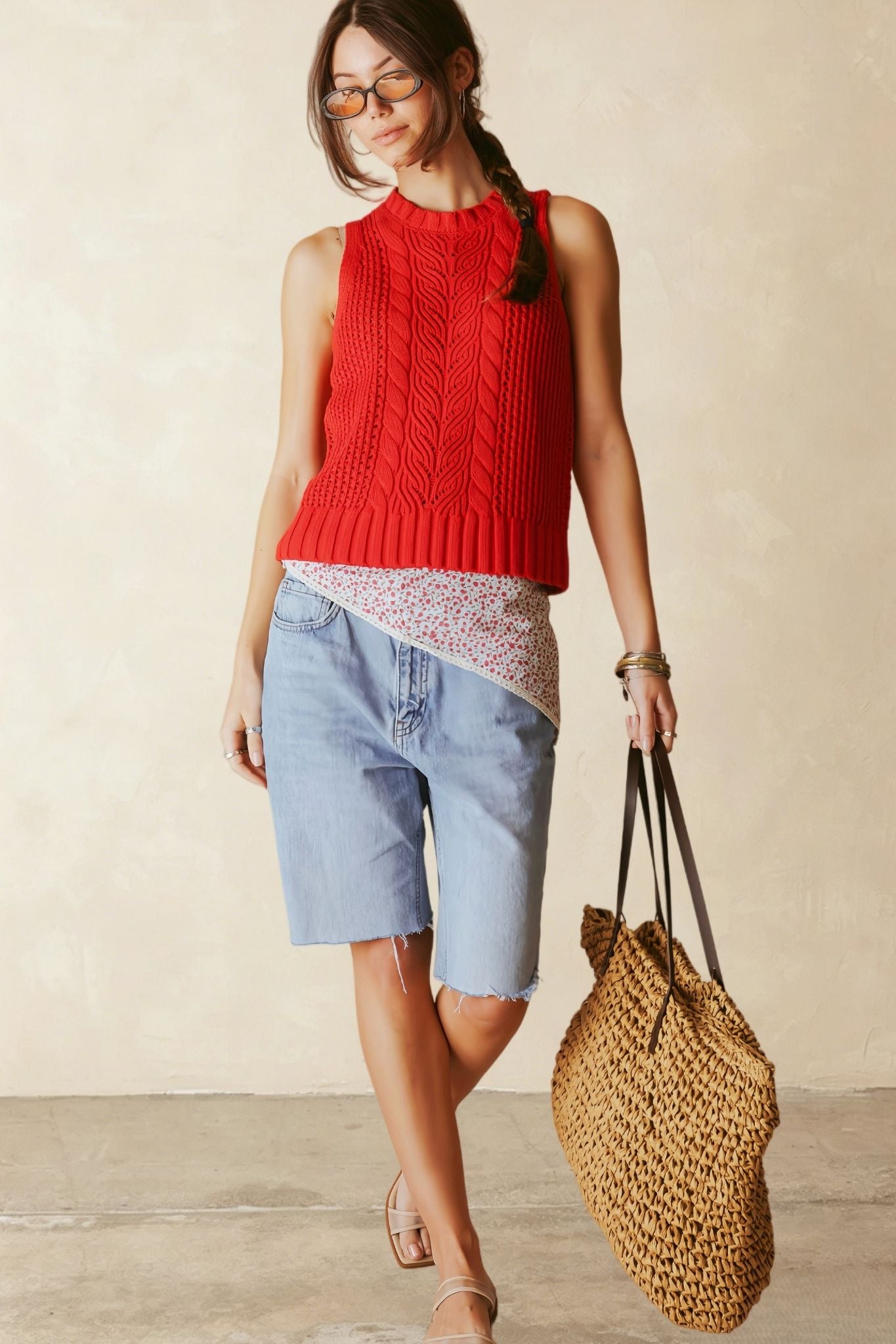 Keiko Linen Blend Texture Knit Tank