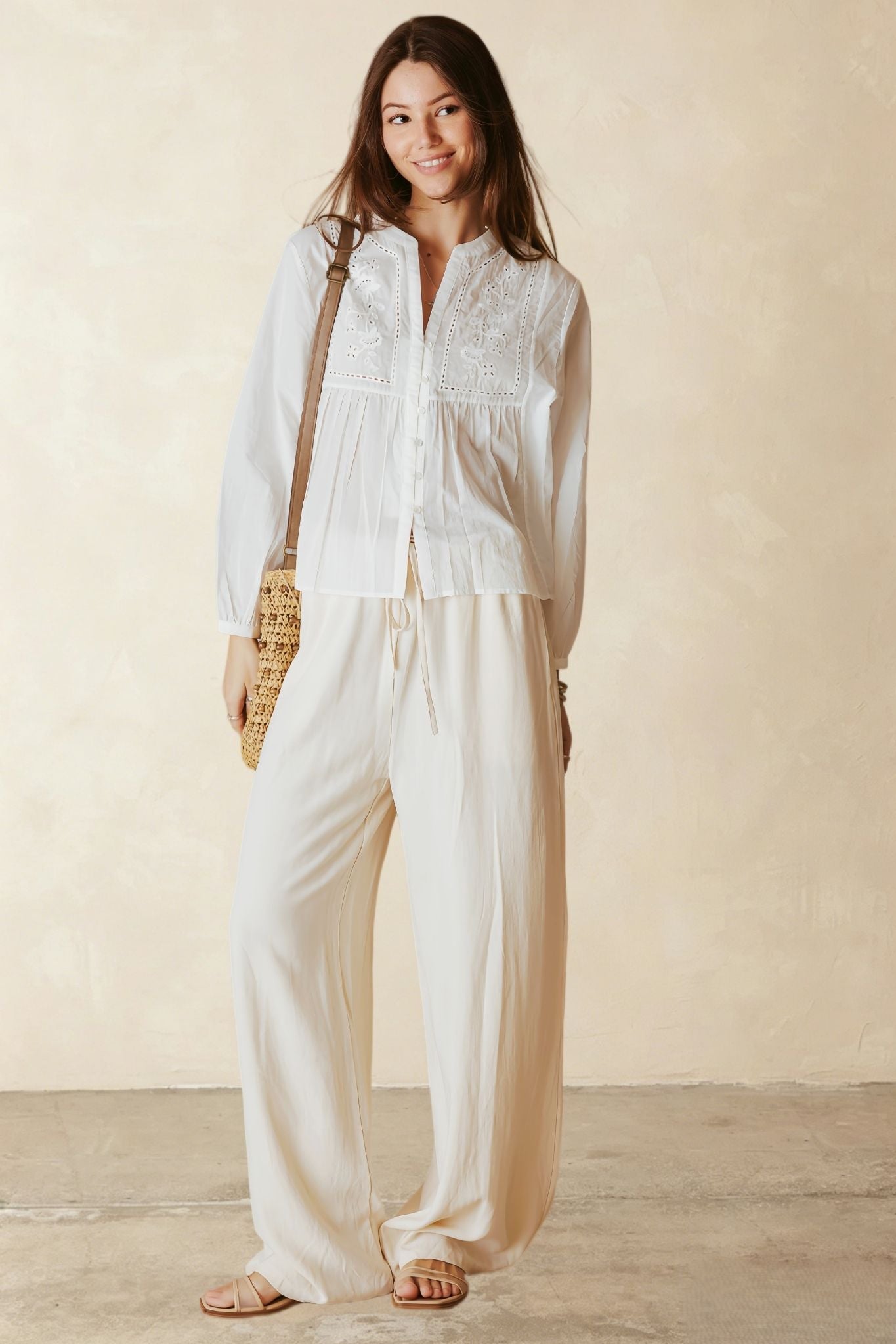Marlee Long Sleeve Embroidered Blouse