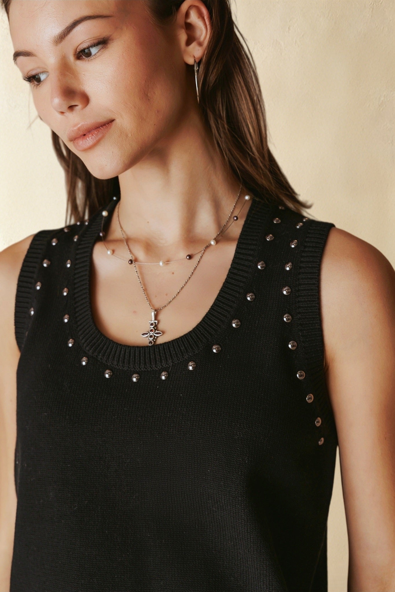Nancy Studded Knit Tank