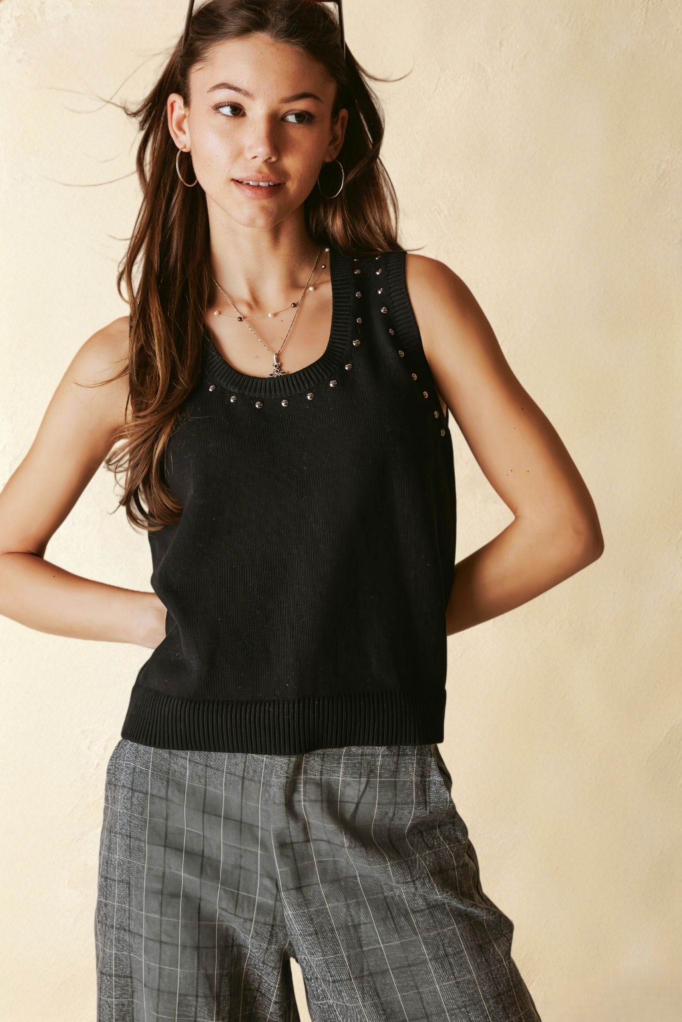 Nancy Studded Knit Tank