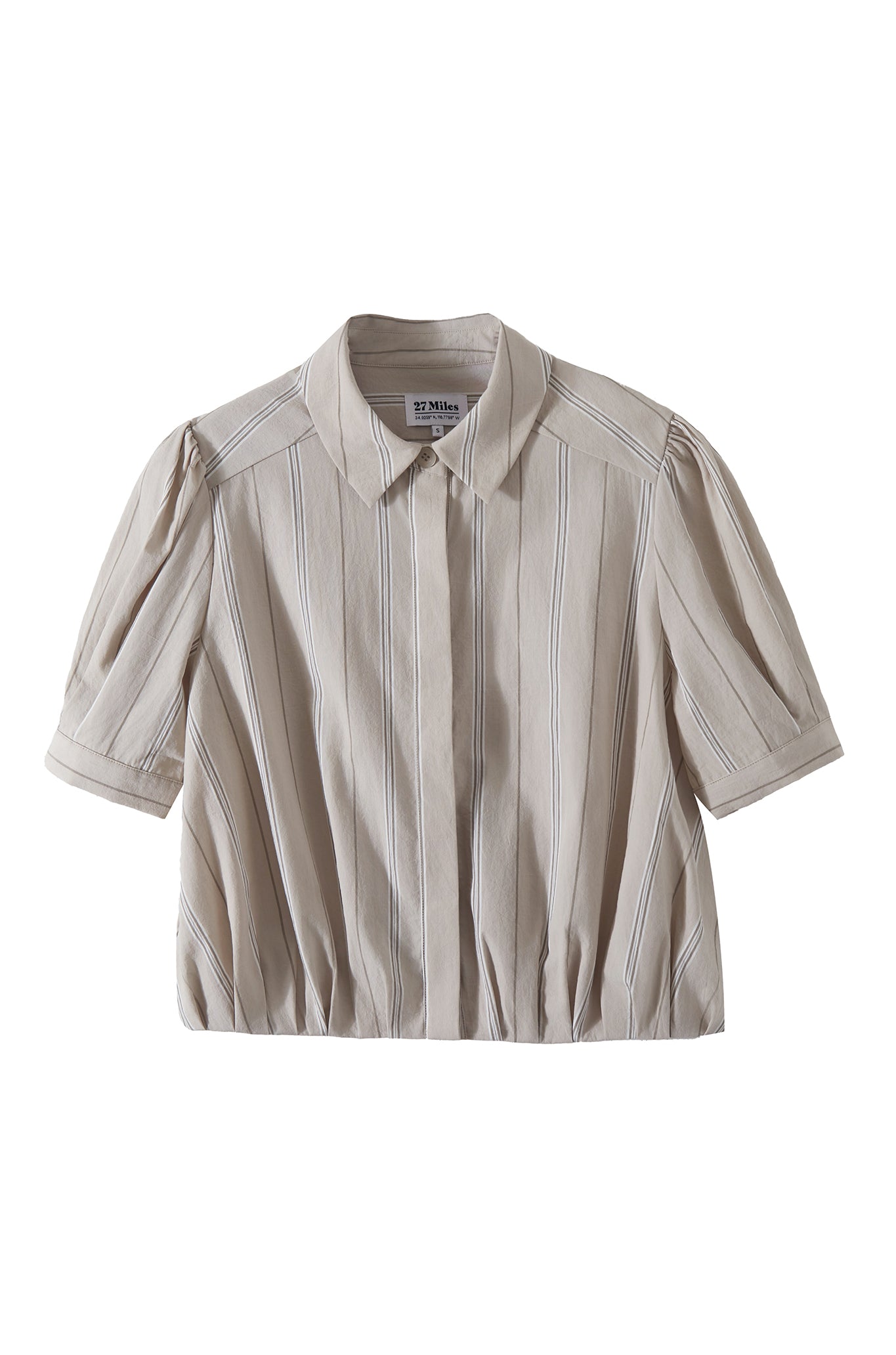 Silva Cotton Striped Puff Sleeve Shirt