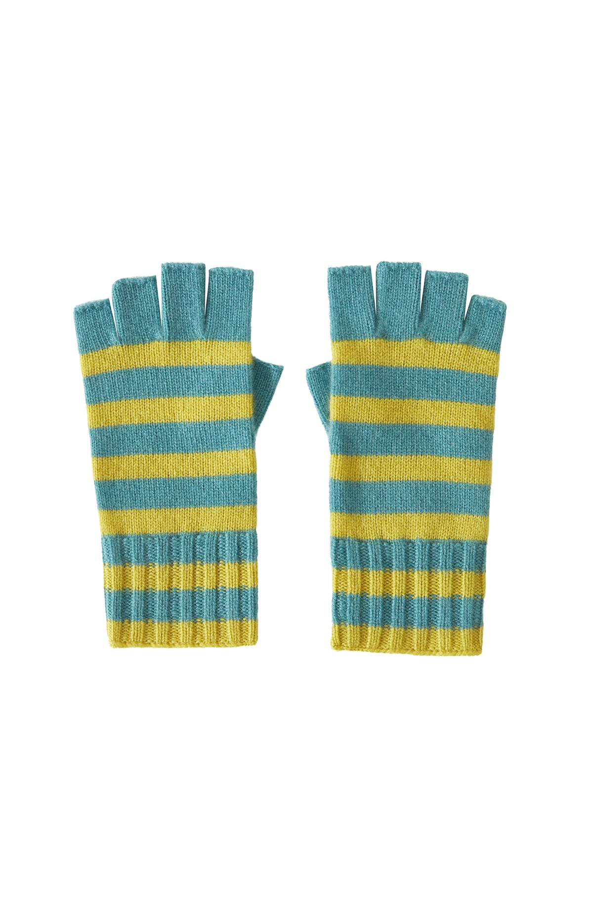 Elsa Gloves Cashmere Striped Fingerless Gloves