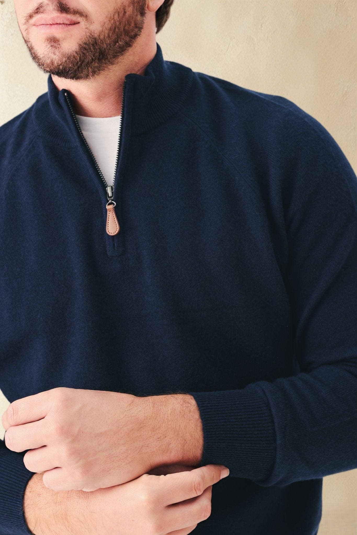 Davide Cashmere Quarter Zip Pullover