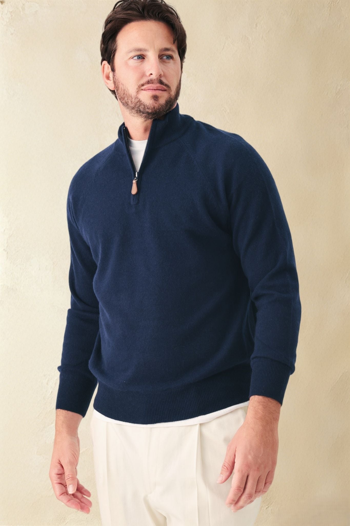 Davide Cashmere Quarter Zip Pullover