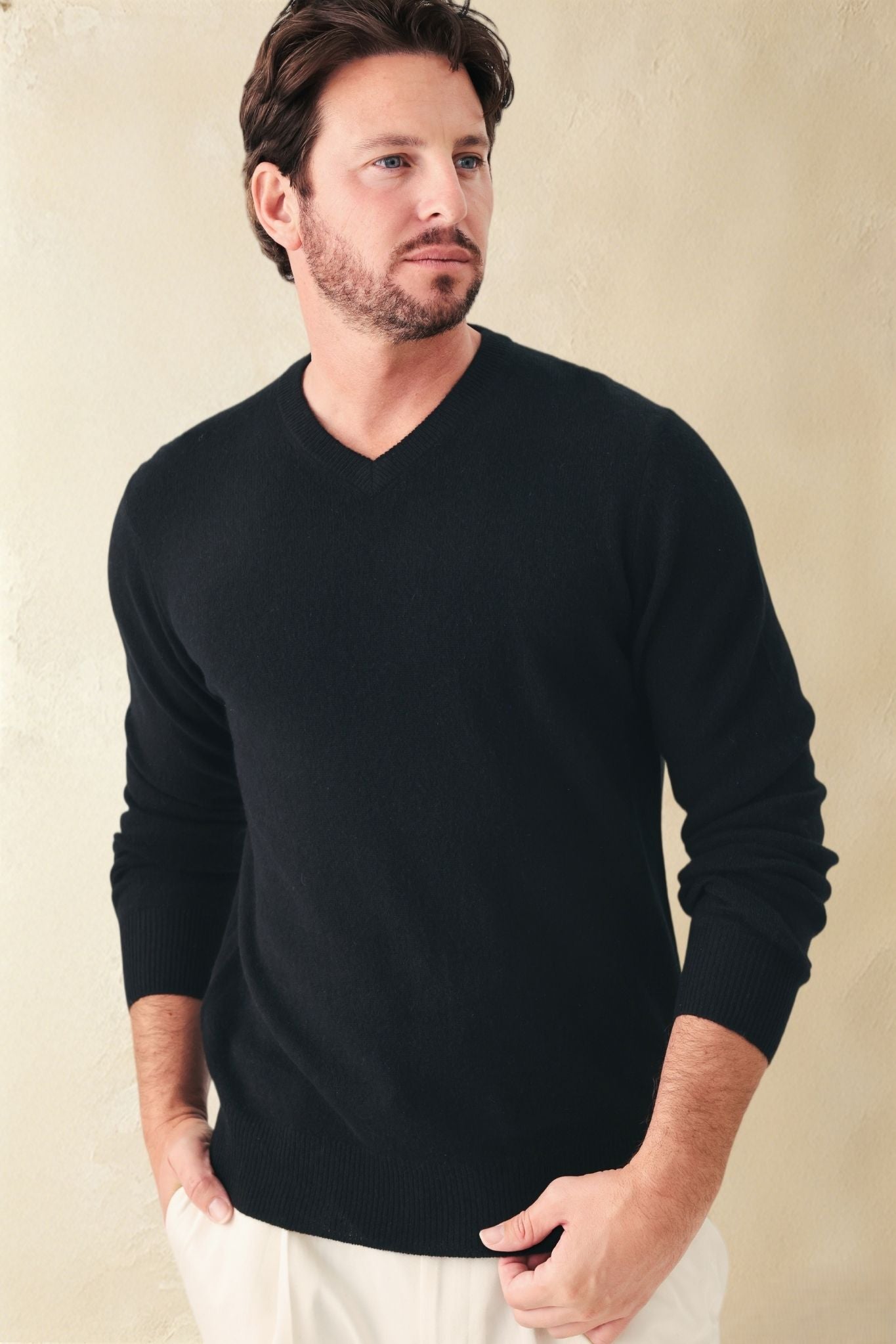 Vito Tissue Weight Cashmere V Neck