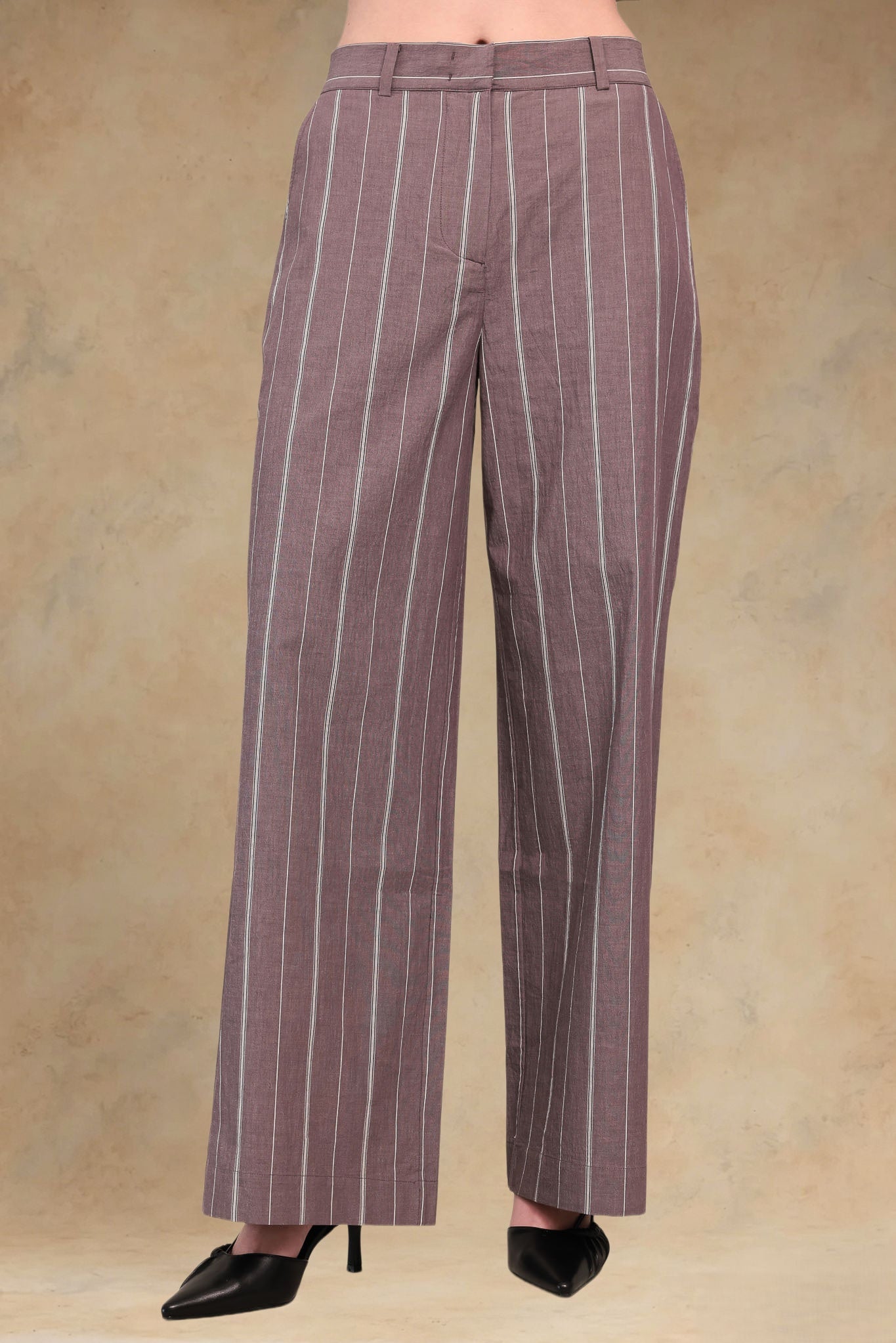 Marcia Cotton Striped Tailored Pant