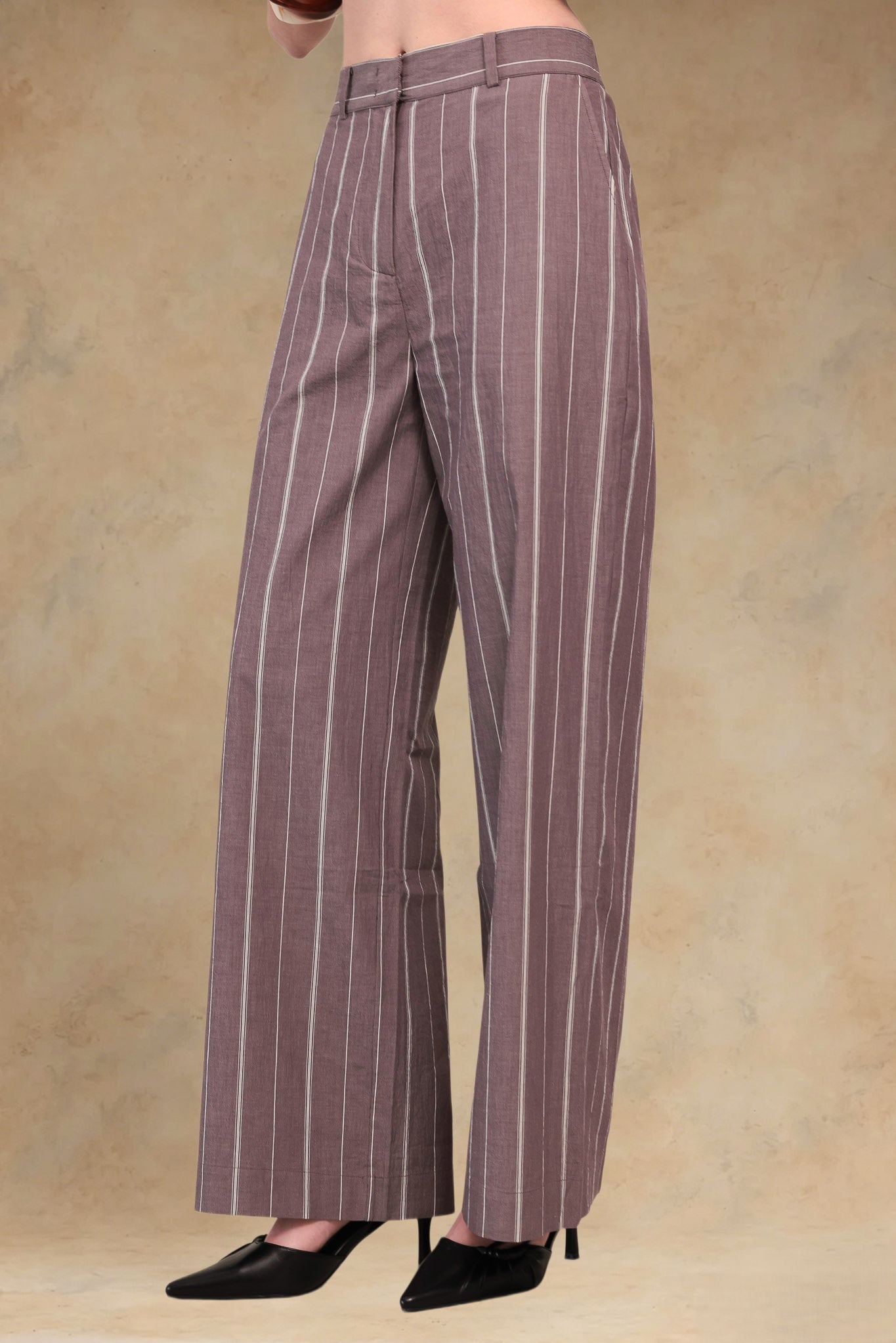 Marcia Cotton Striped Tailored Pant