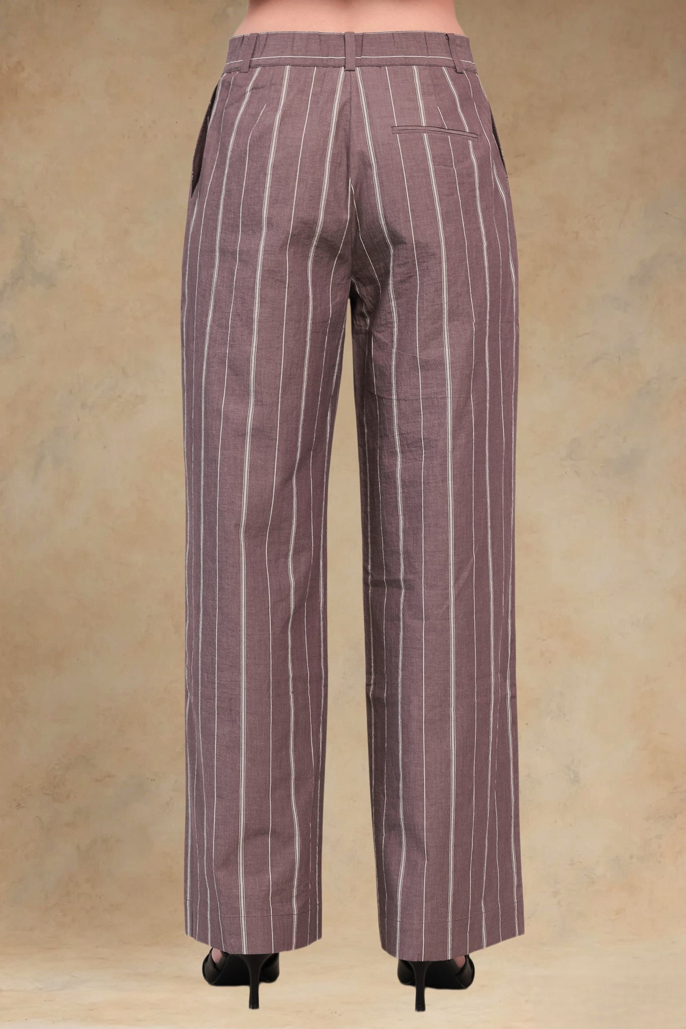 Marcia Cotton Striped Tailored Pant