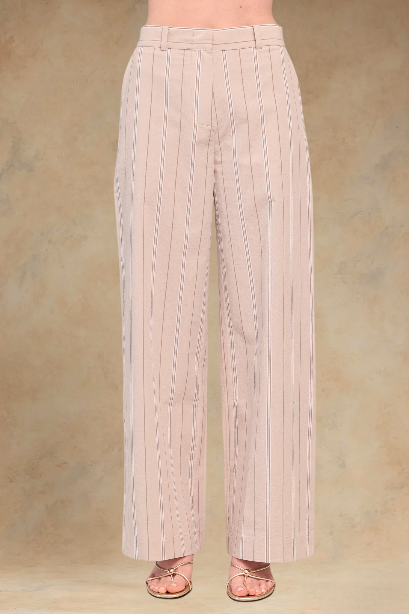 Marcia Cotton Striped Tailored Pant