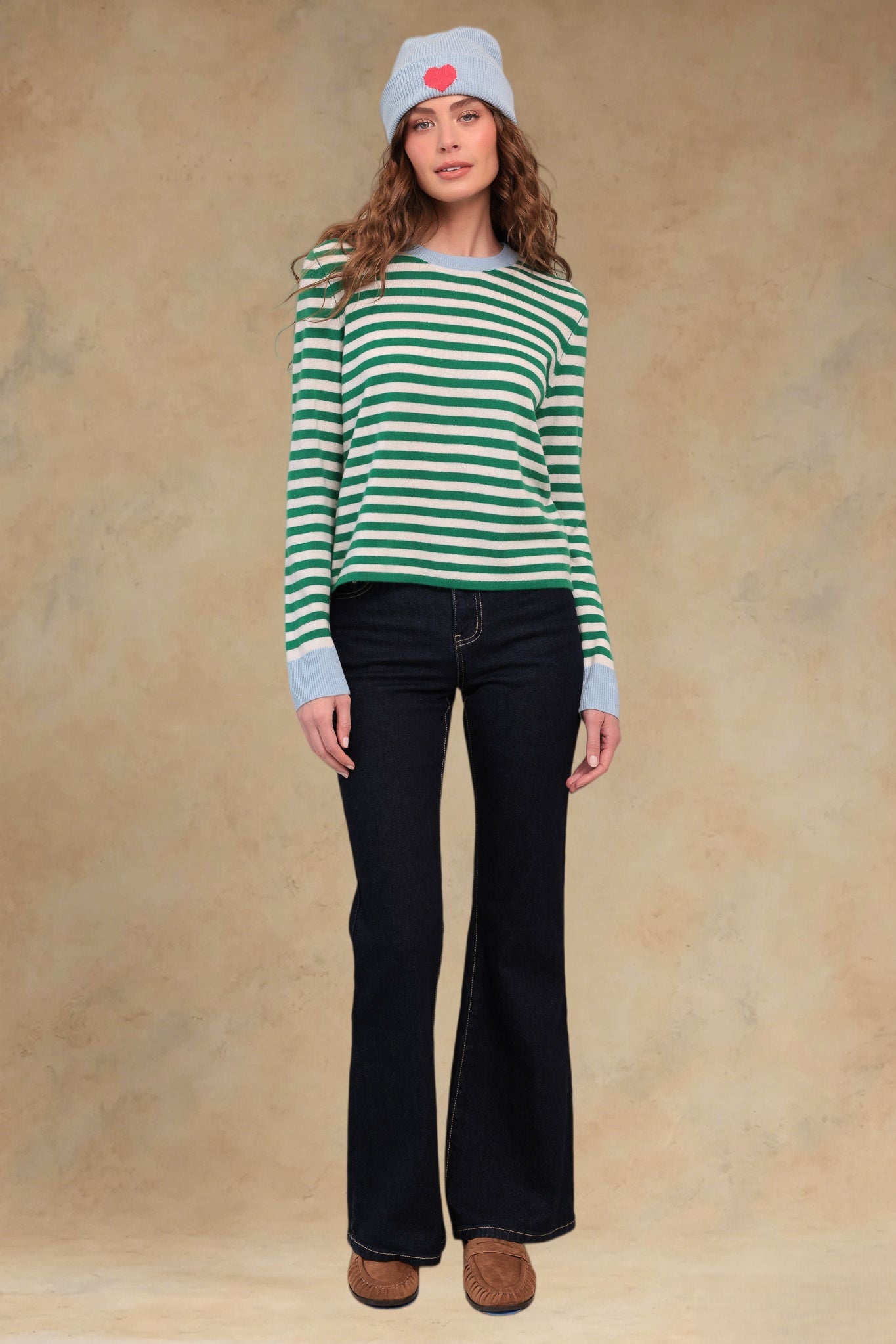 Suzette Cashmere Striped Crew