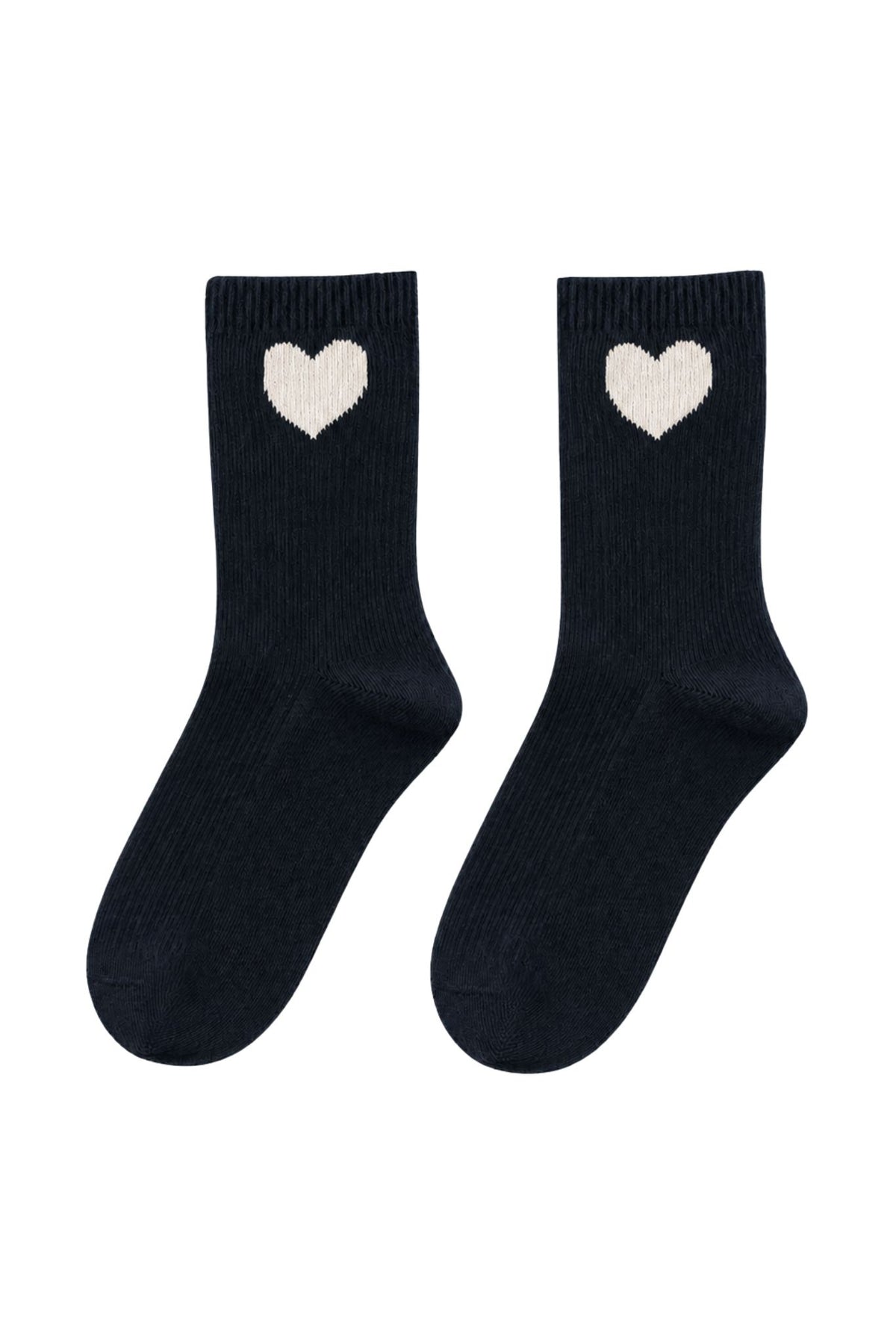 Scarlett Socks Cashmere Heart-Motif Crew Socks