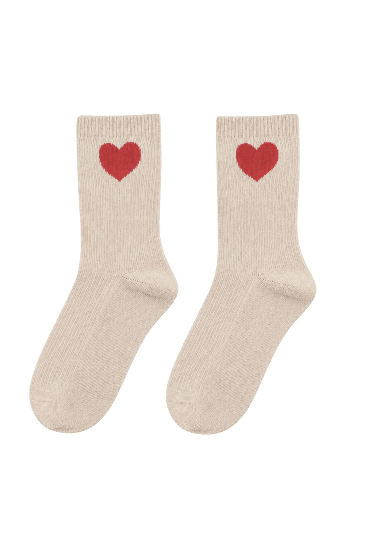 Scarlett Socks Cashmere Heart-Motif Crew Socks