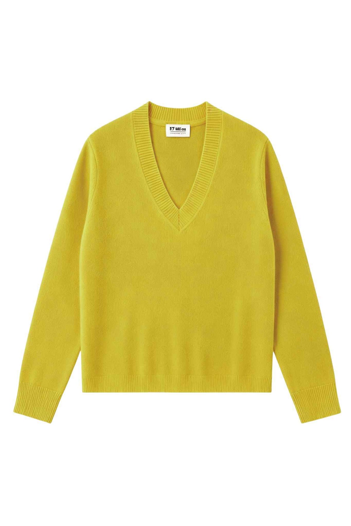 Haylie Cashmere Contrast-Stripe V-Neck Pullover