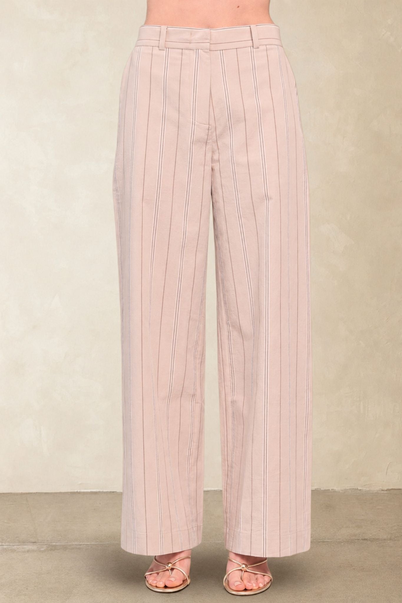 Marcia Cotton Striped Tailored Pant
