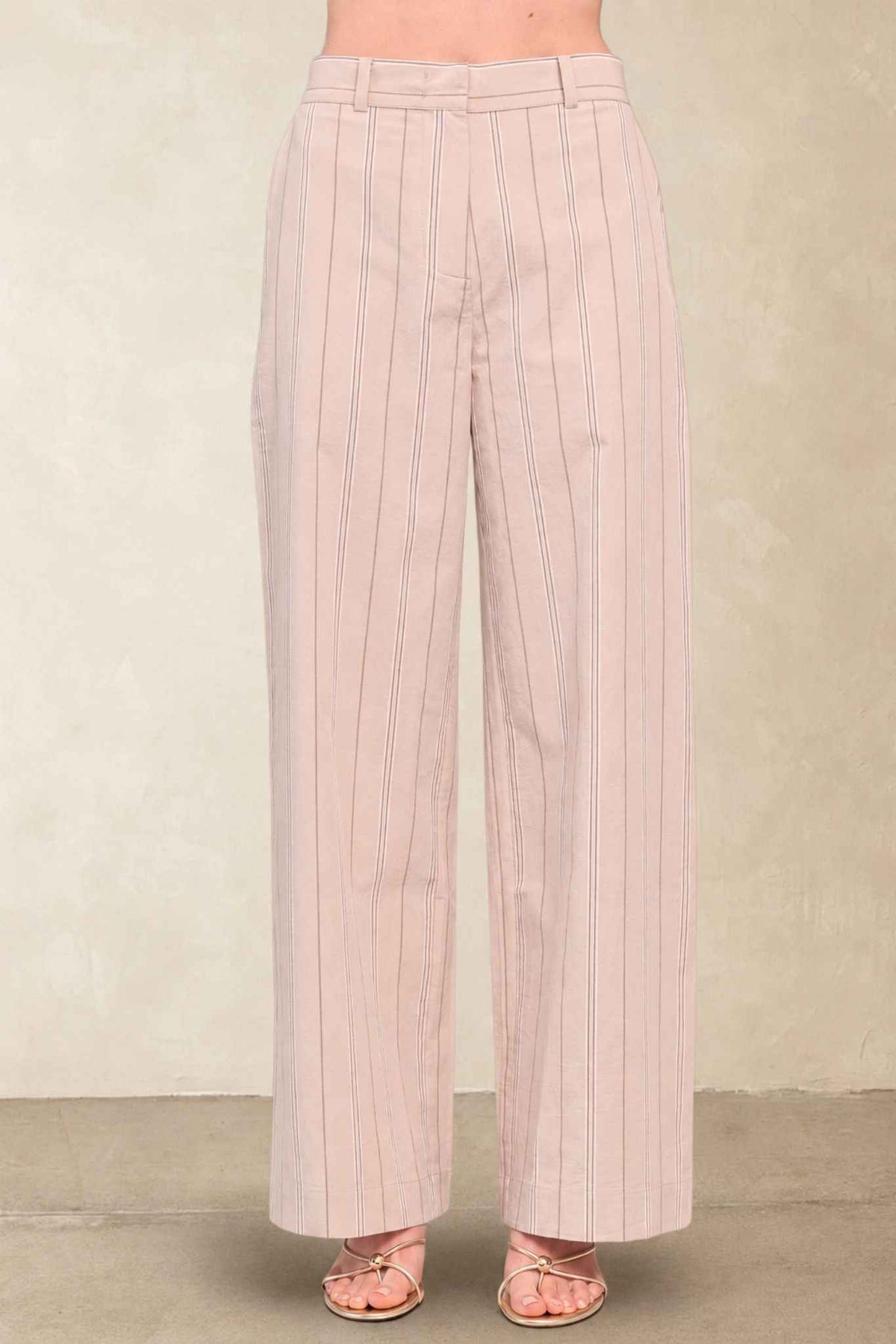 Marcia Cotton Striped Tailored Pant