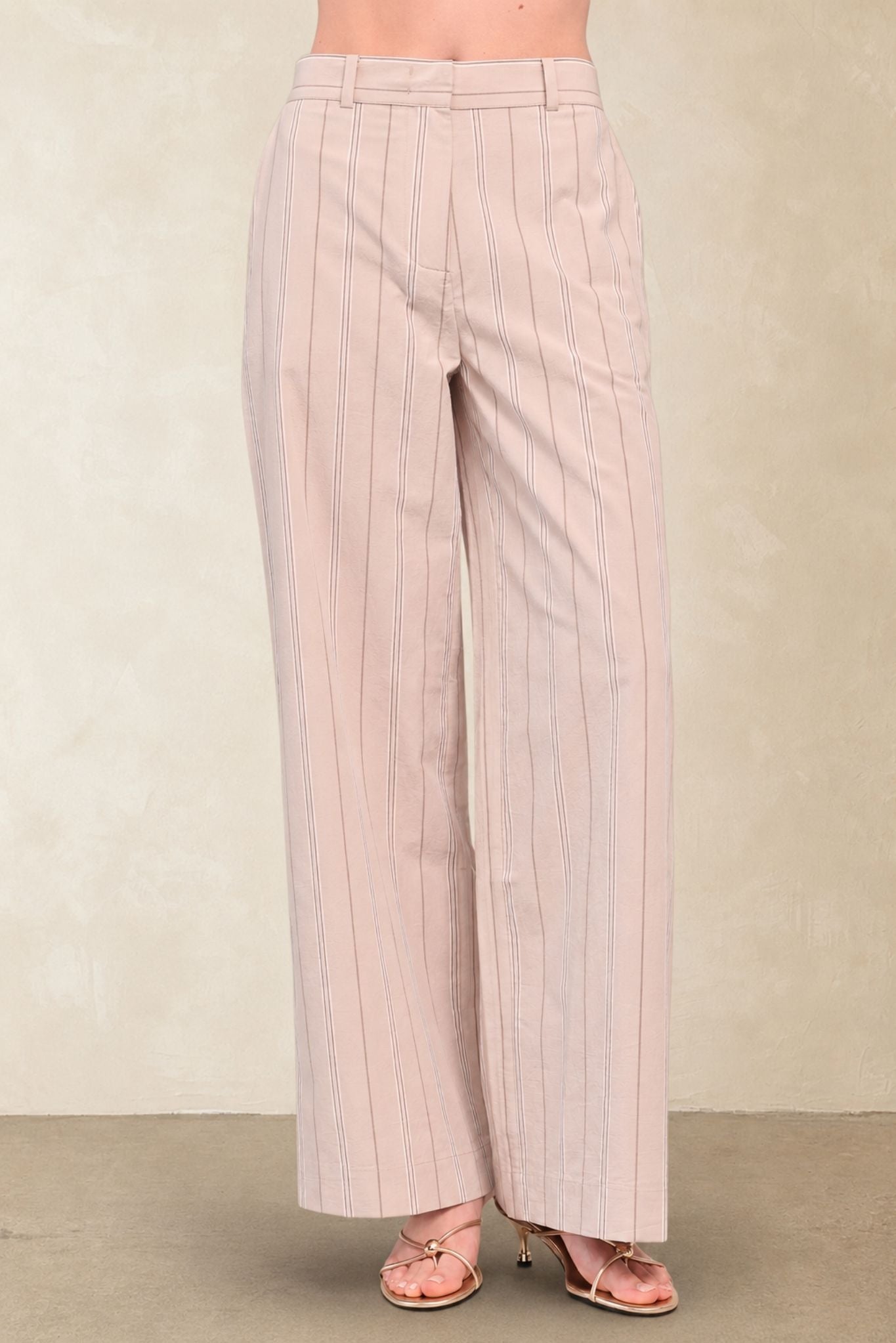 Marcia Cotton Striped Tailored Pant
