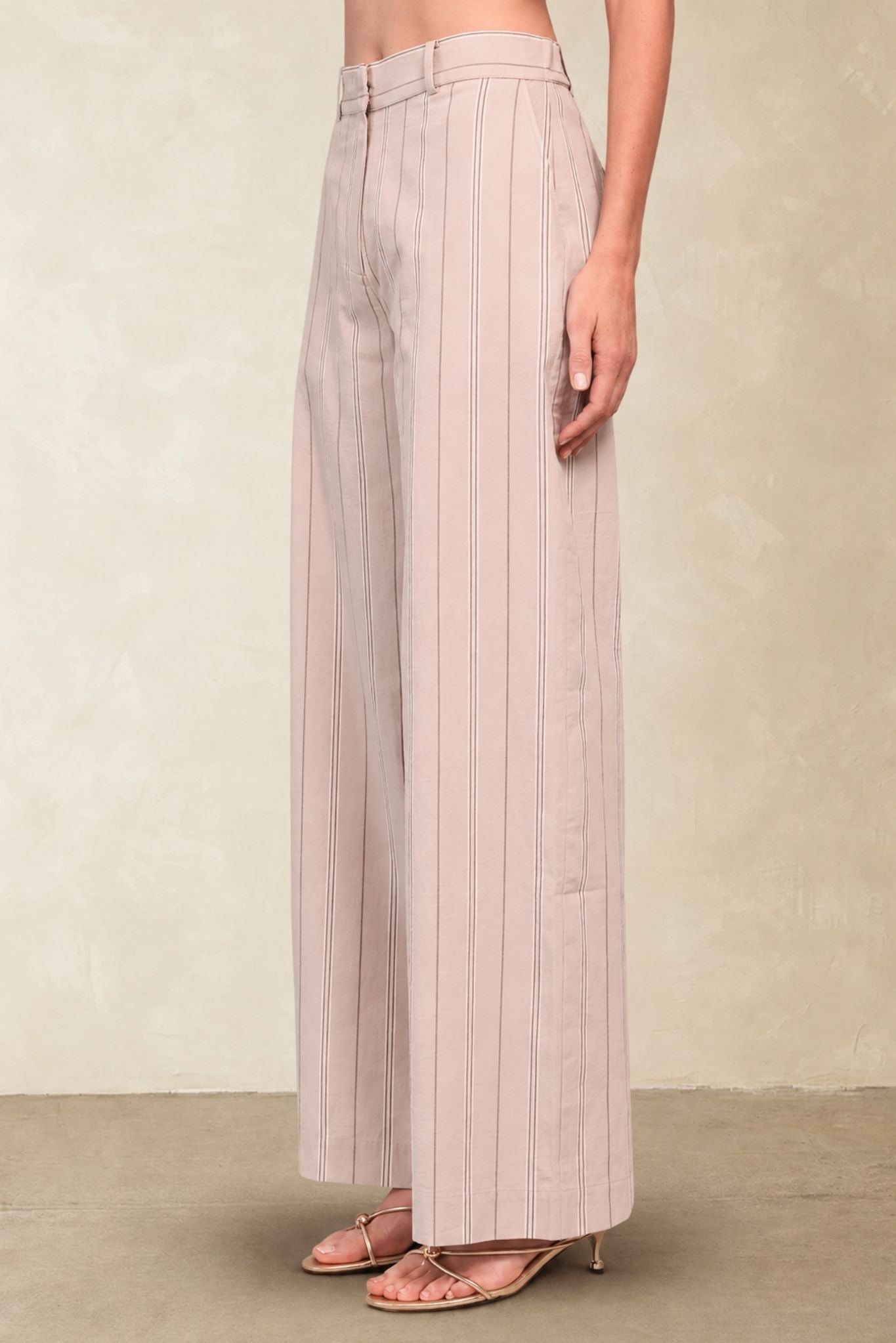 Marcia Cotton Striped Tailored Pant