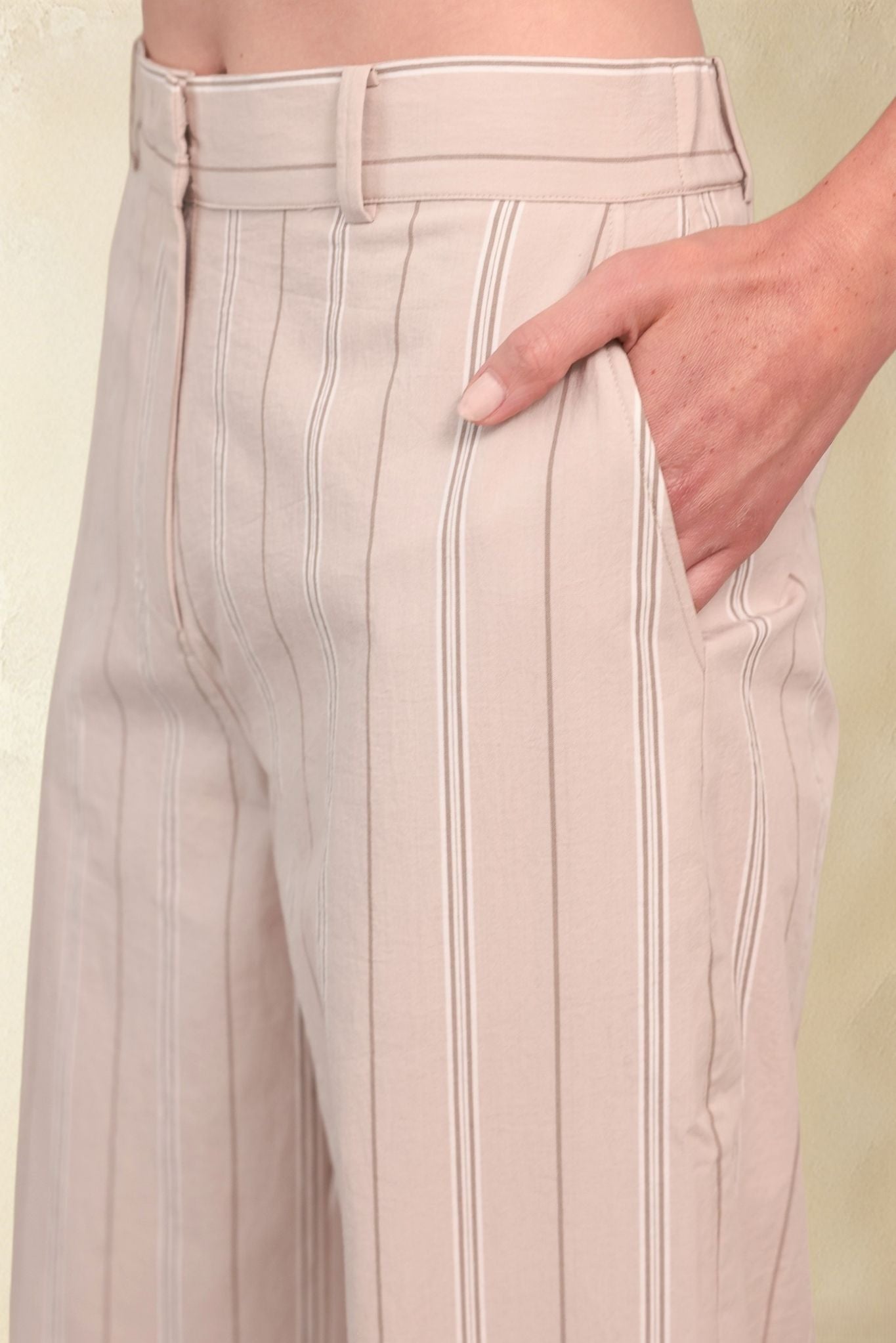 Marcia Cotton Striped Tailored Pant