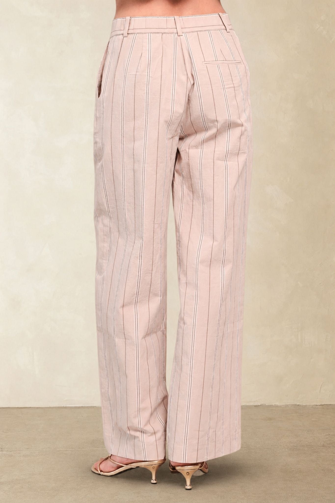 Marcia Cotton Striped Tailored Pant