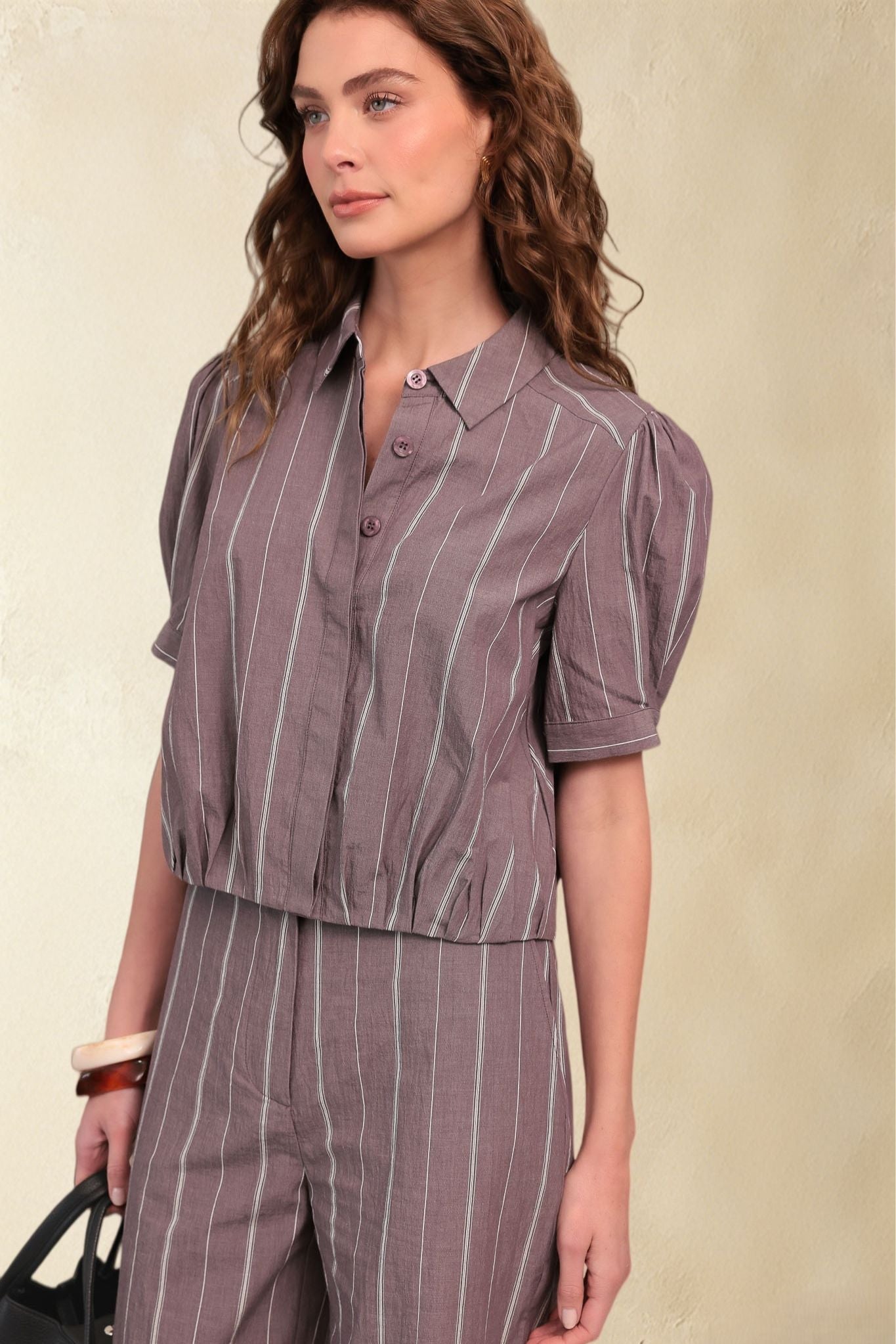 Silva Cotton Striped Puff Sleeve Shirt