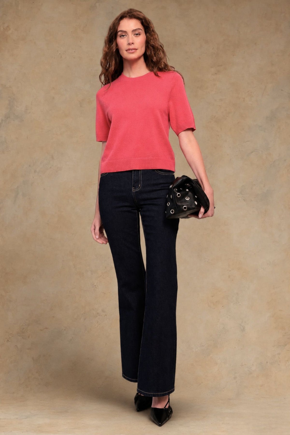 Isabel Solid Cashmere Short Puff-Sleeve Pullover